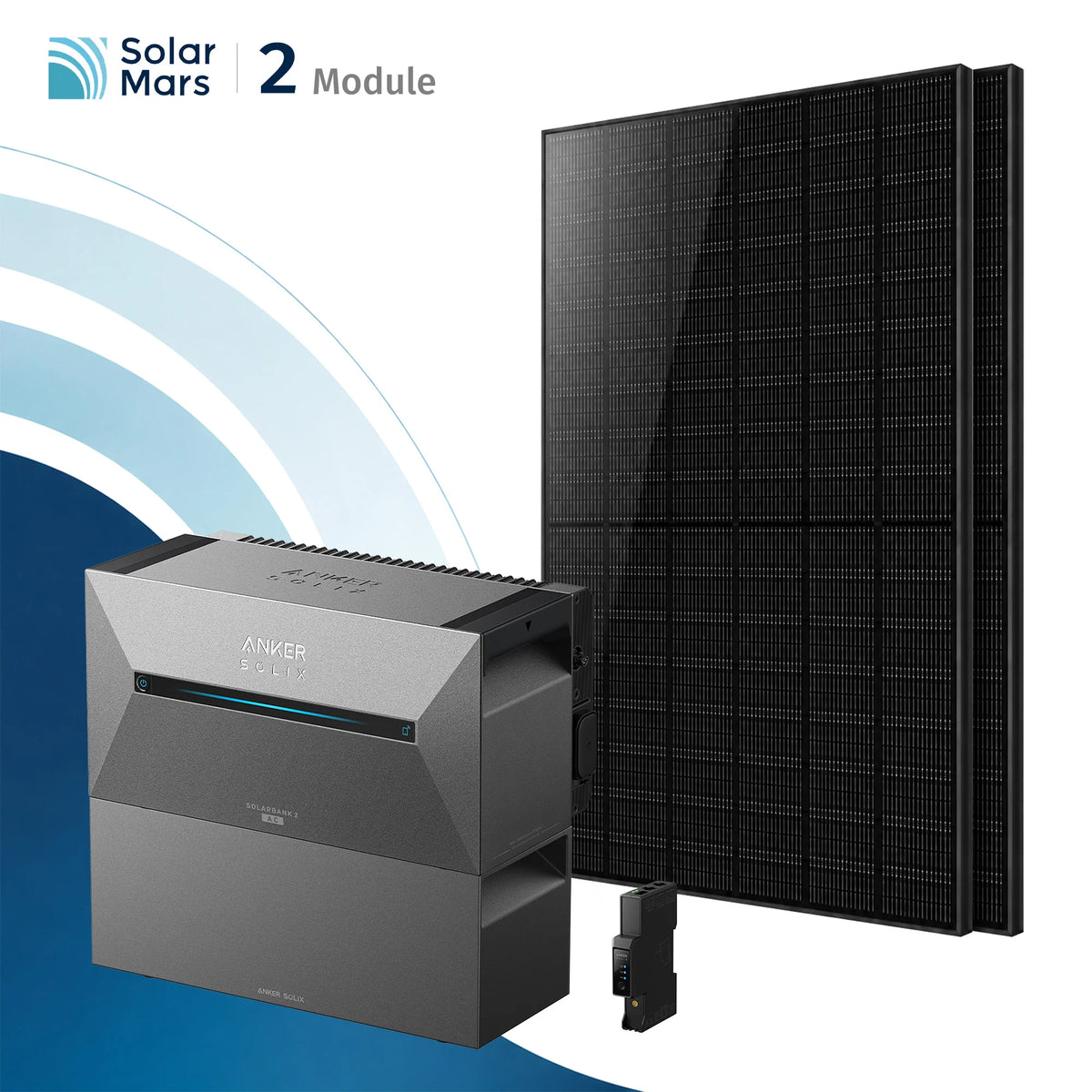 Anker SOLIX Solarbank 2 E1600 AC Balkonkraftwerk Speicher mit 500Wp Bifaziales Solarmodul Set
