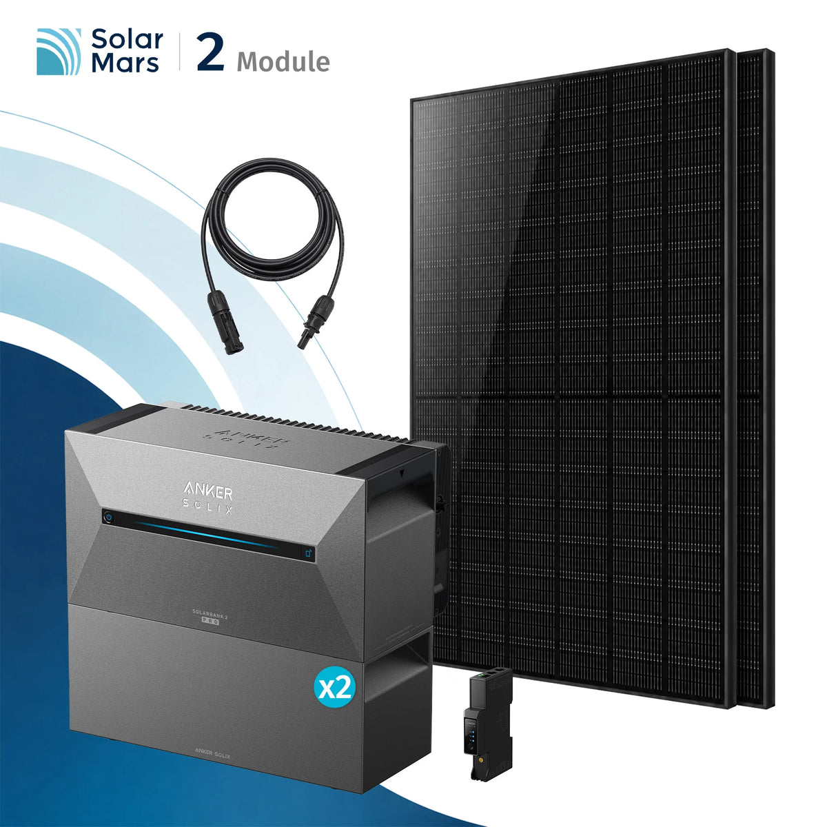Anker SOLIX Solarbank 2 E1600 Pro Balkonkraftwerk Speicher mit 500Wp Solarmodul Set