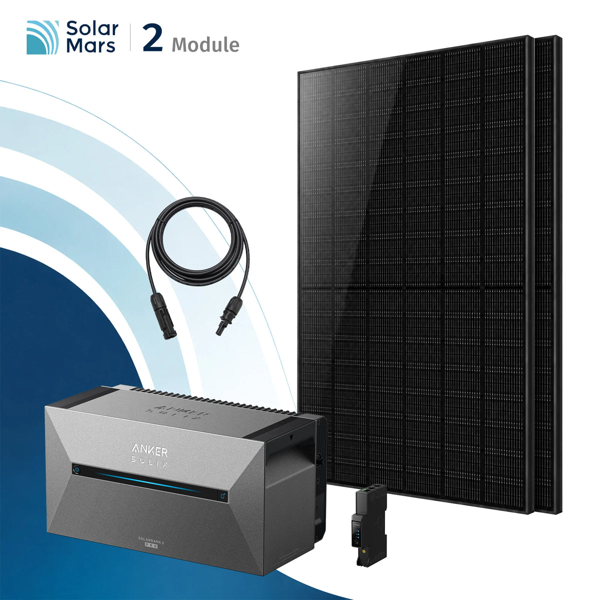 Anker SOLIX Solarbank 2 E1600 Pro Balkonkraftwerk Speicher mit 500Wp Solarmodul Set