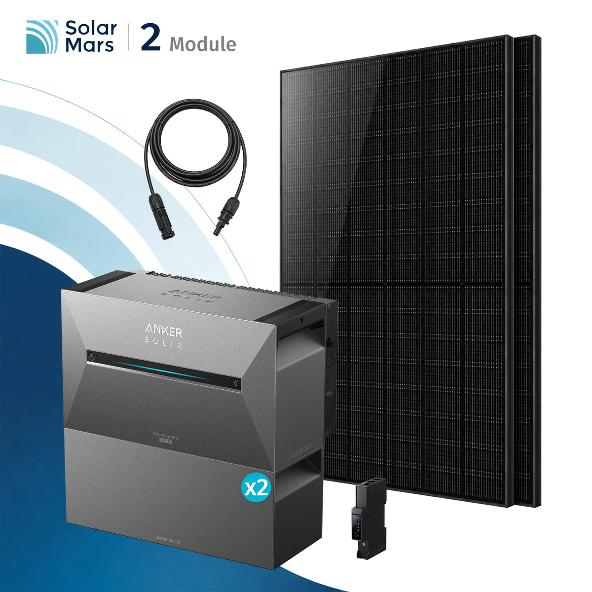 Anker SOLIX Solarbank 3 E2700 Pro Balkonkraftwerk Speicher mit 500Wp Solarmodul und MC4 Solarkabel Set