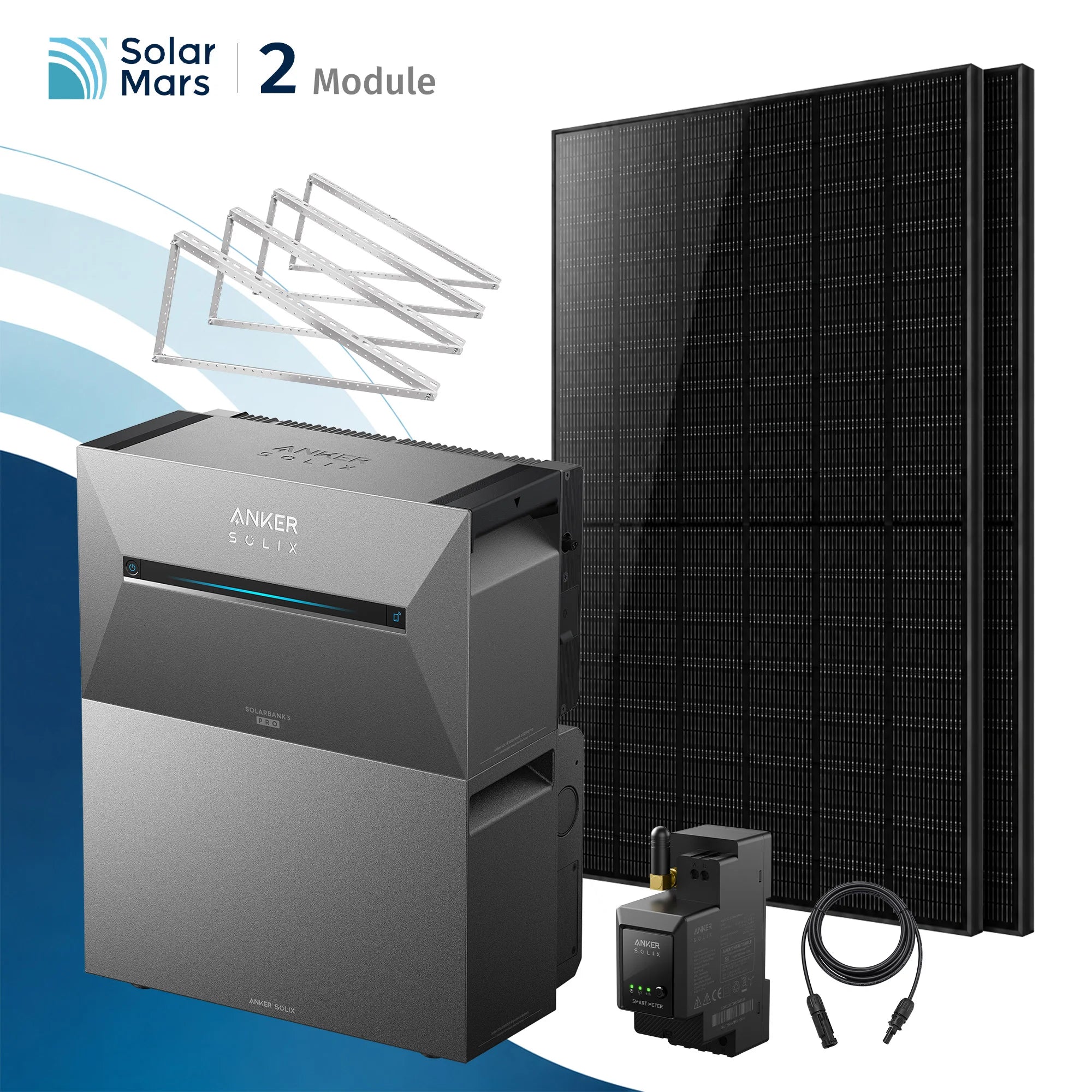 Anker SOLIX Solarbank 3 E2700 Pro Balkonkraftwerk Speicher mit 500Wp Solarmodul und MC4 Solarkabel Set