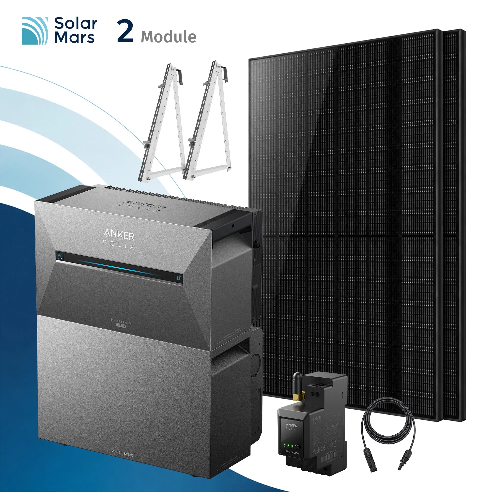 Anker SOLIX Solarbank 3 E2700 Pro Balkonkraftwerk Speicher mit 500Wp Solarmodul und MC4 Solarkabel Set