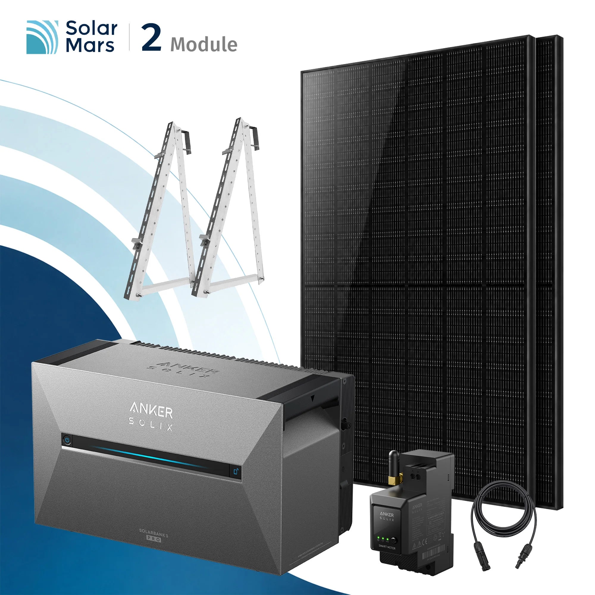 Anker SOLIX Solarbank 3 E2700 Pro Balkonkraftwerk Speicher mit 500Wp Solarmodul und MC4 Solarkabel Set