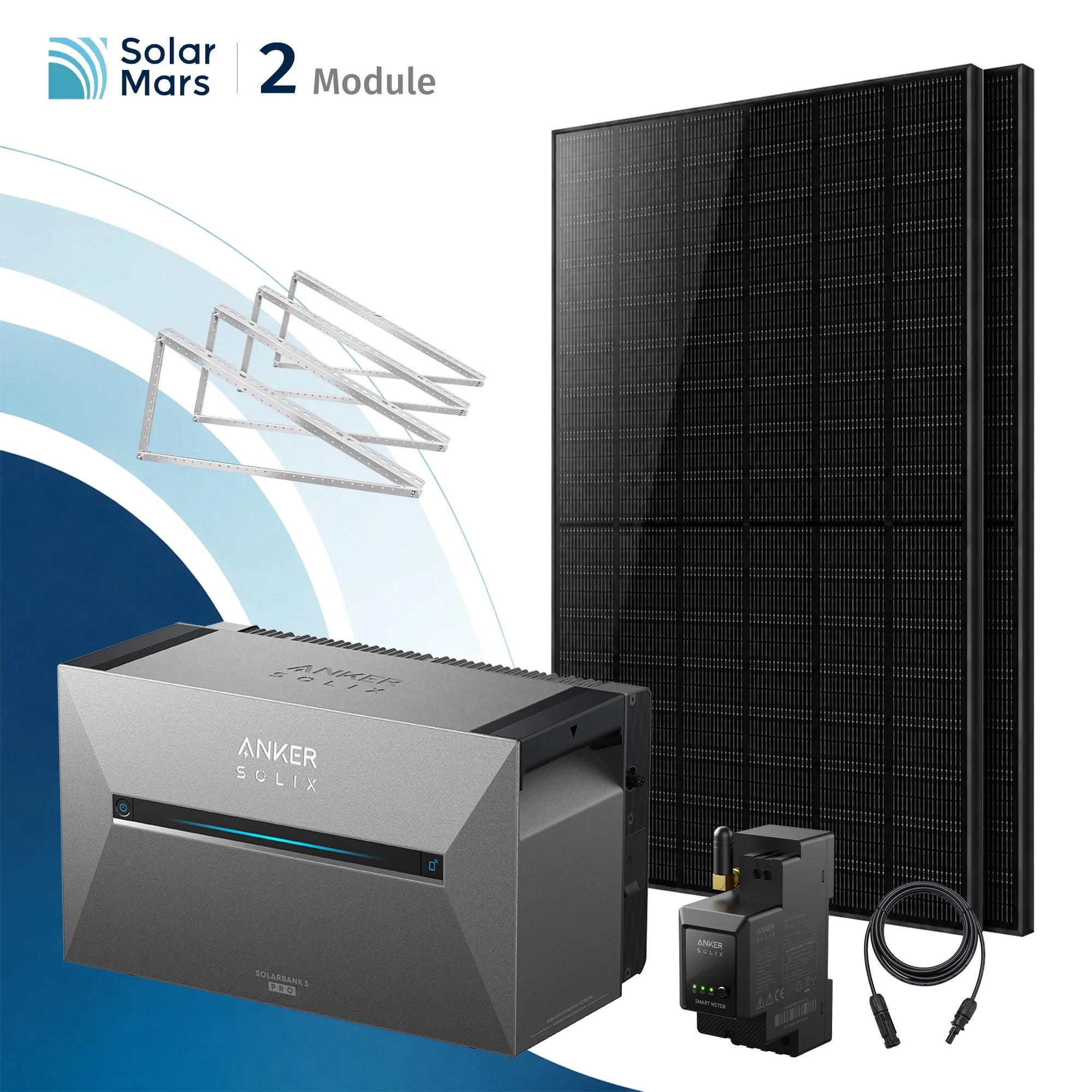 Anker SOLIX Solarbank 3 E2700 Pro Balkonkraftwerk Speicher mit 500Wp Solarmodul und MC4 Solarkabel Set