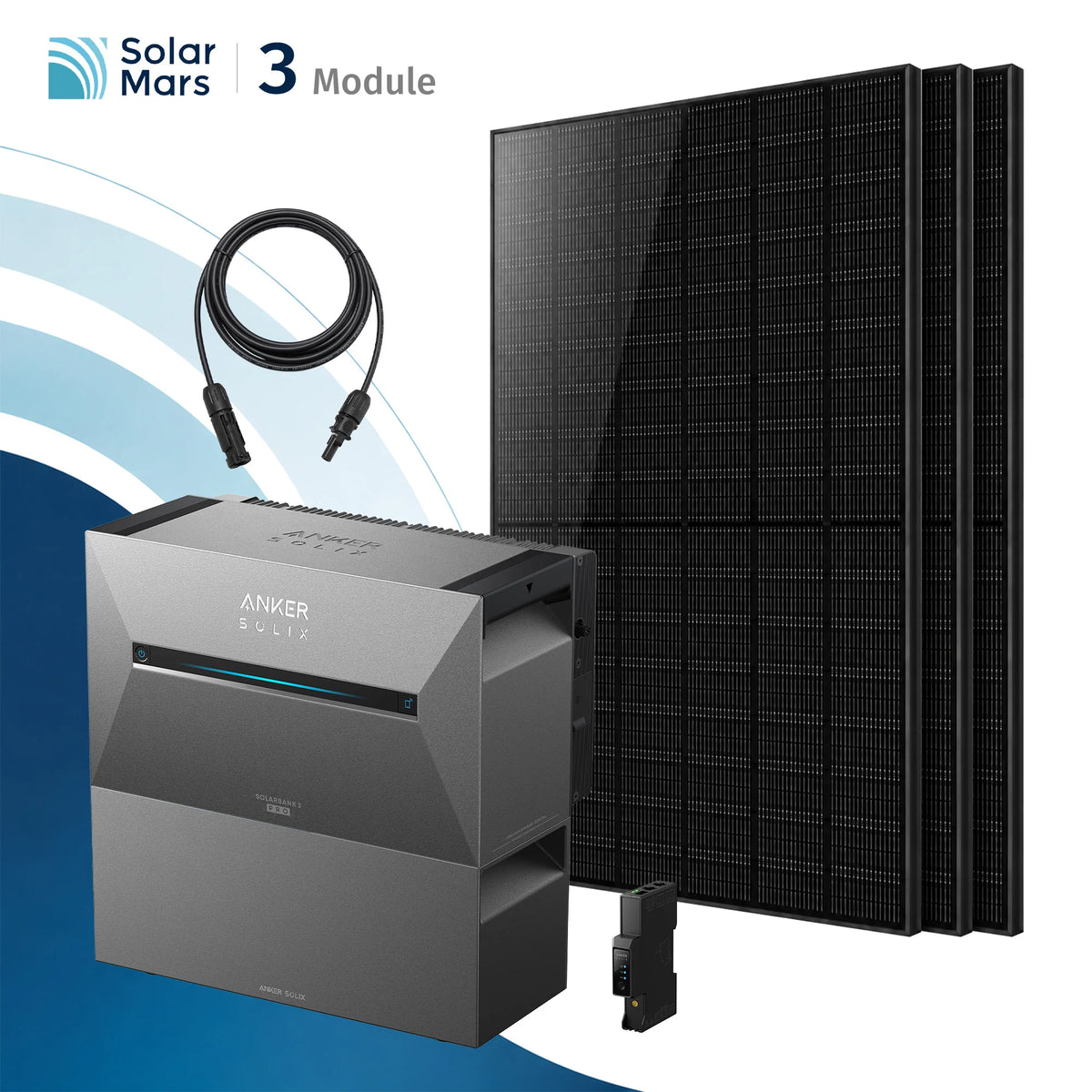 Anker SOLIX Solarbank 3 E2700 Pro Balkonkraftwerk Speicher mit 500Wp Solarmodul und MC4 Solarkabel Set