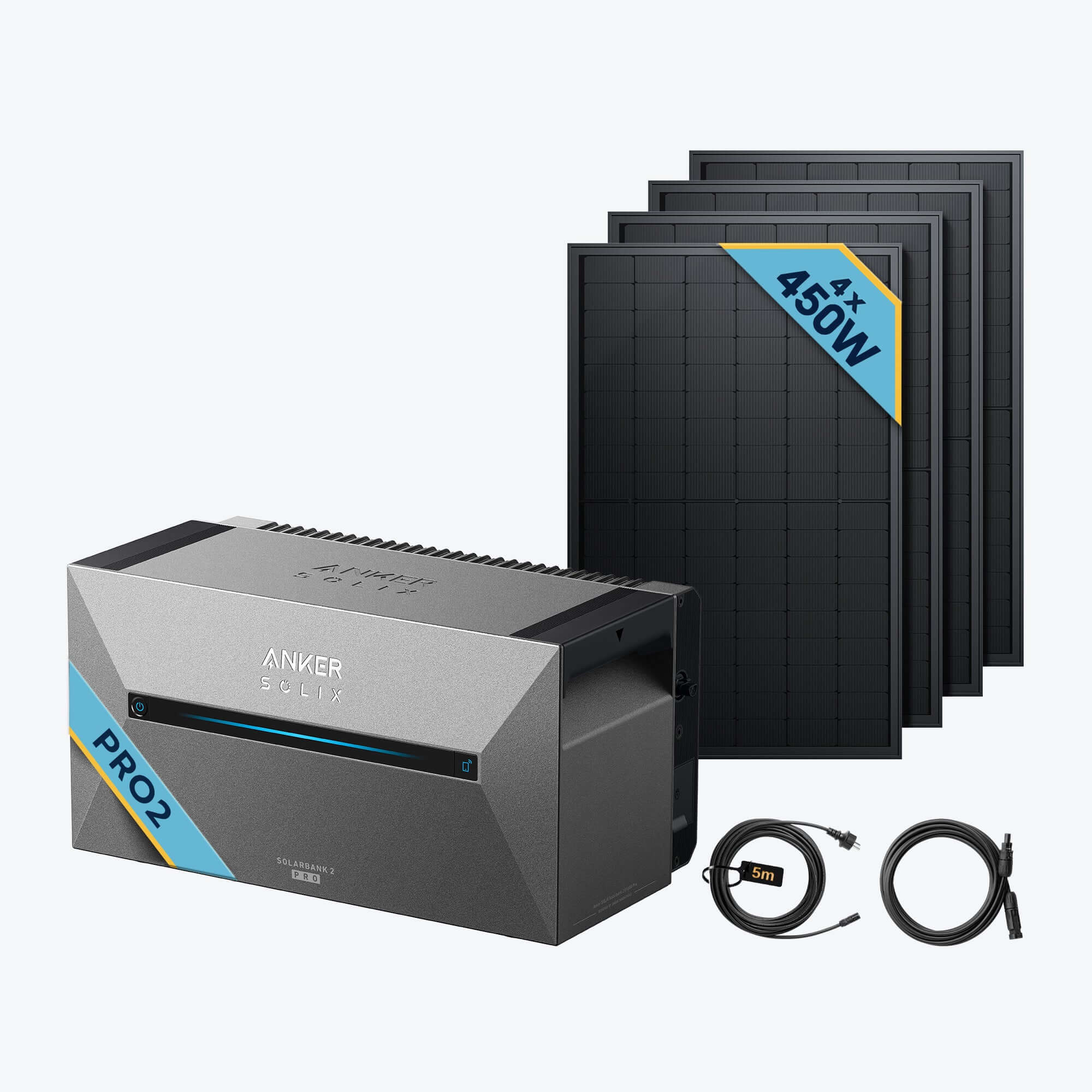 Anker SOLIX Solarbank 2 E1600 Pro Balkonkraftwerk speicher mit 450Wp Solarmodul Basic-Set
