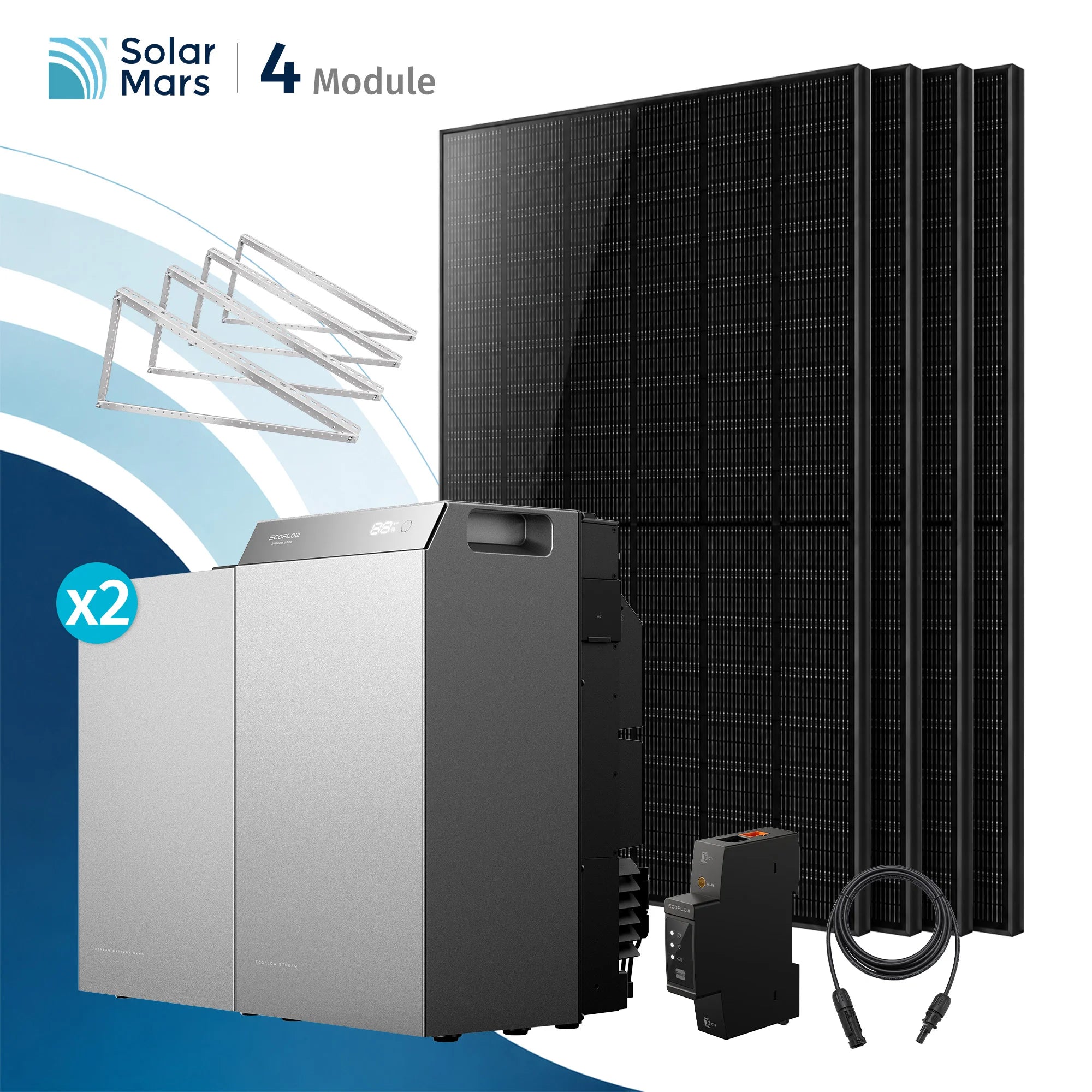 EcoFlow STREAM 5000 Set mit 4 Modulen, Montagesets und Speicherlösungen von Solar Mars.