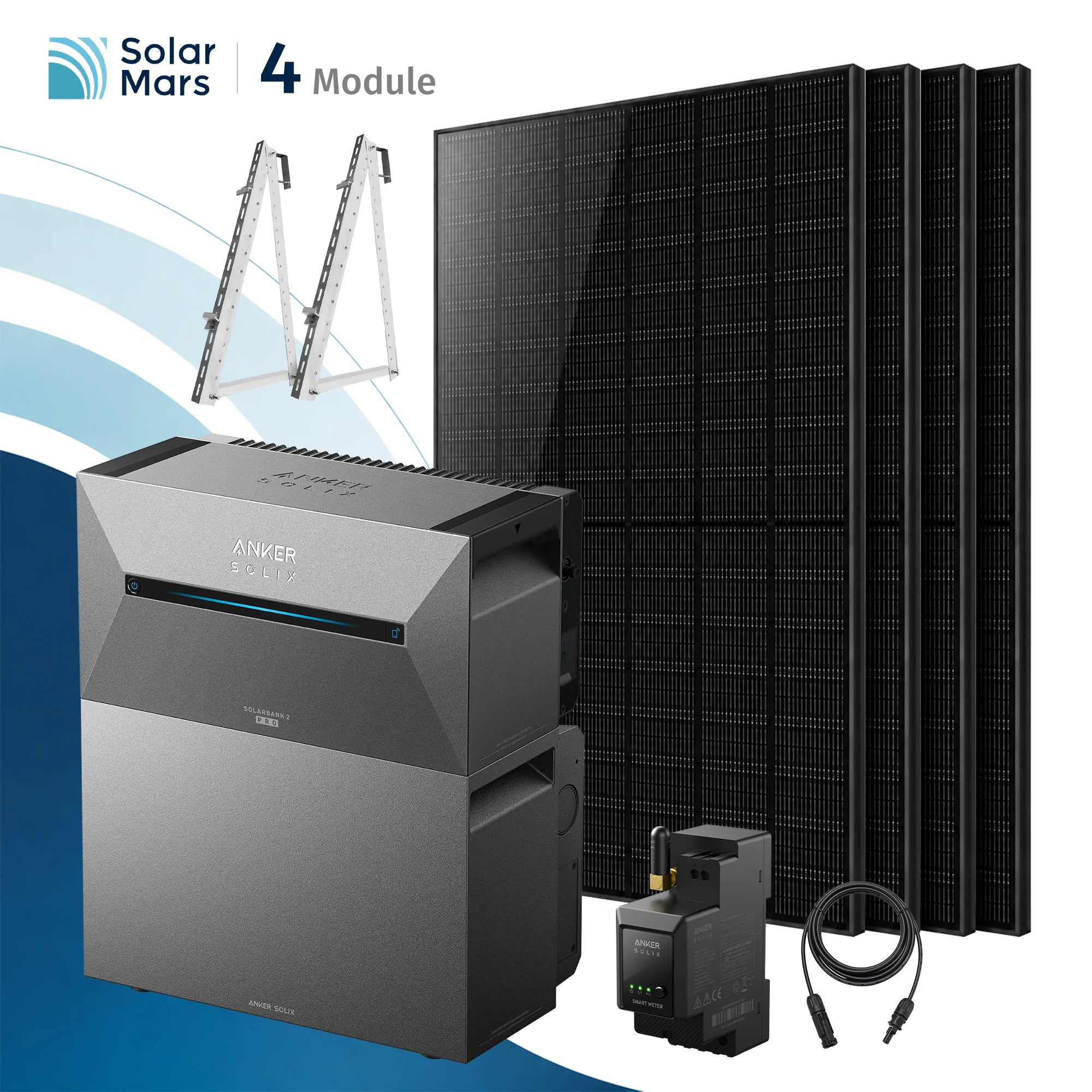 Balkonkraftwerk 2000 Watt mit Speicher Anker SOLIX Solarbank 2 E1600 Pro Komplettsystem Balkon Halterung mit BP5000x1 Erweiterungsakku Set