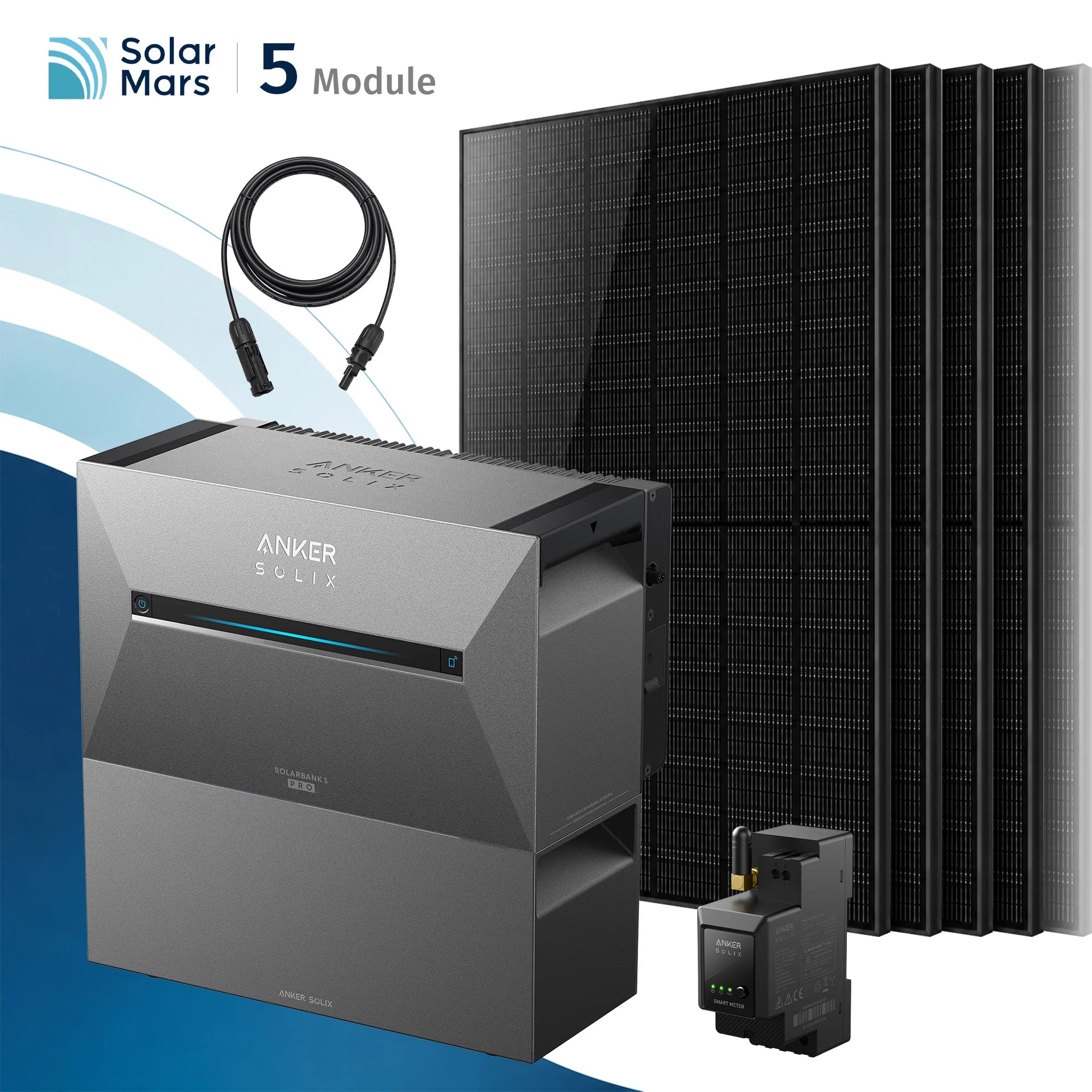 Anker SOLIX Solarbank 3 E2700 Pro Balkonkraftwerk Speicher mit 500Wp Solarmodul und MC4 Solarkabel Set