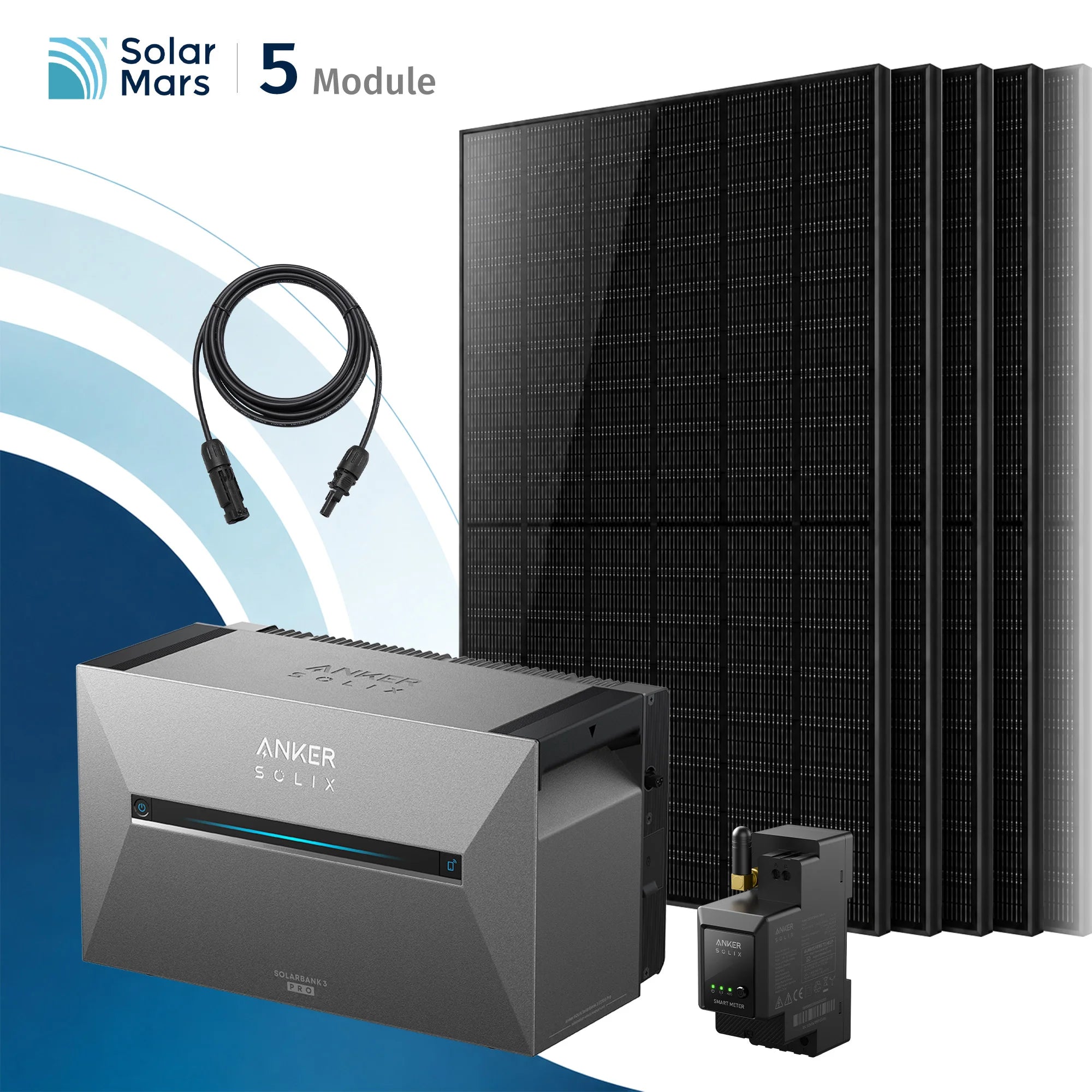 Anker SOLIX Solarbank 3 E2700 Pro Balkonkraftwerk Speicher mit 500Wp Solarmodul und MC4 Solarkabel Set