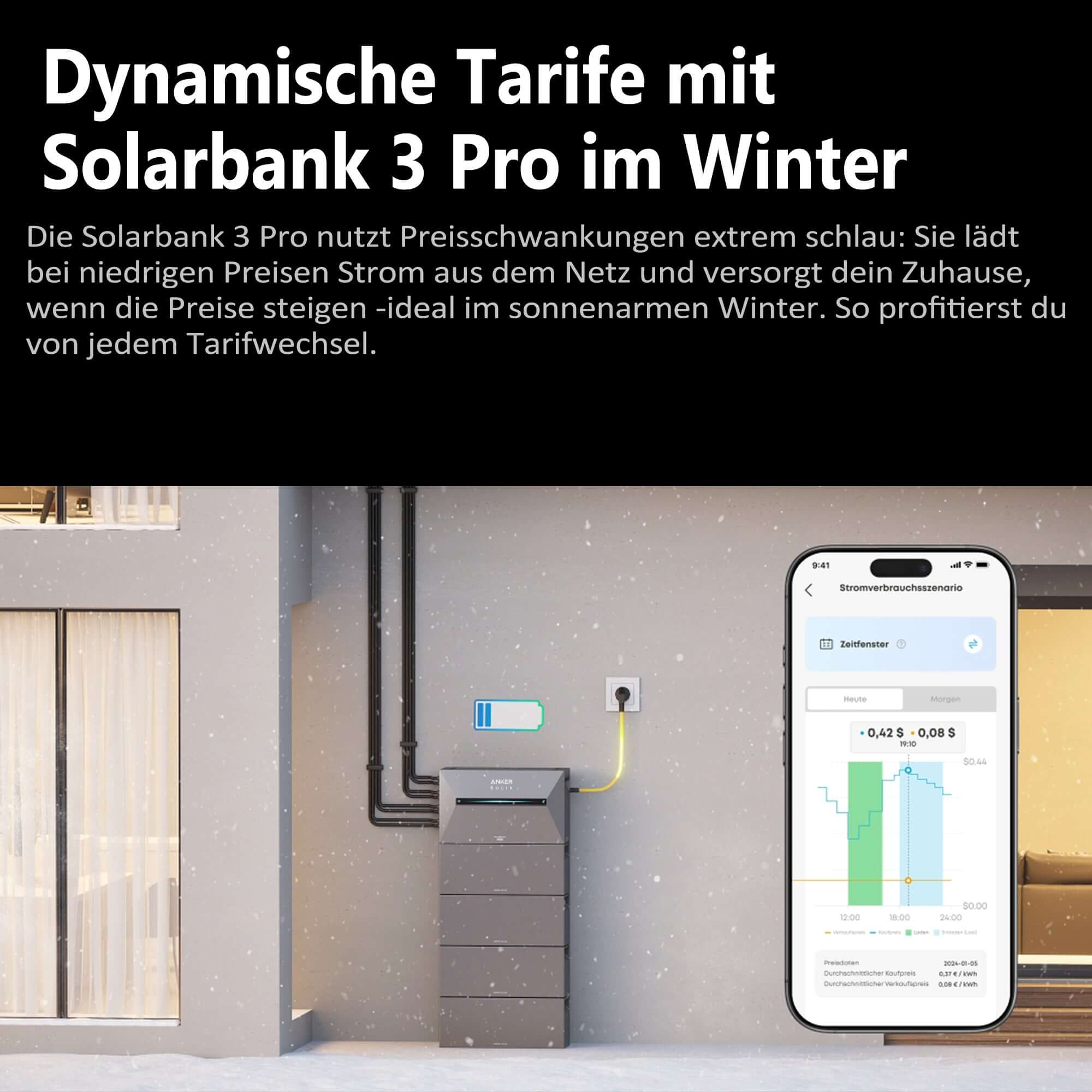 Anker SOLIX Solarbank 3 E2700 Pro Balkonkraftwerk speicher mit im Winterbetrieb