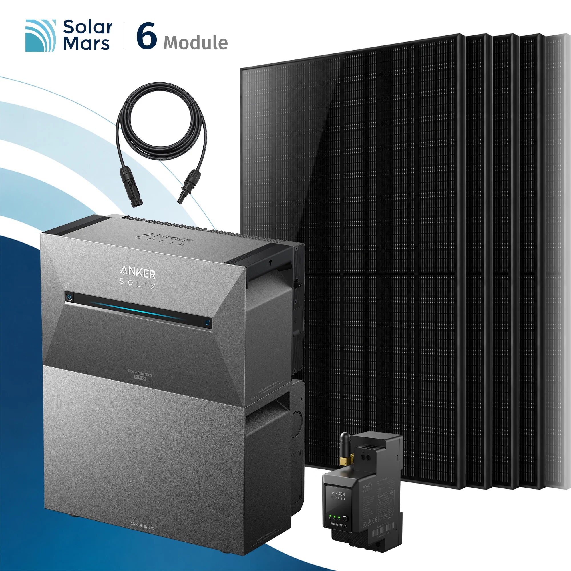 Anker SOLIX Solarbank 3 E2700 Pro Balkonkraftwerk Speicher mit 500Wp Solarmodul und MC4 Solarkabel Set