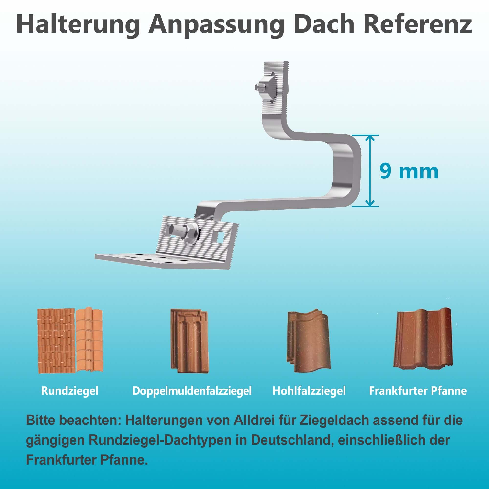 Halterung Anpassung Dach Referenz für Solarmodul Halterung für den Ziegeldach,für 2 Solarmodule ,0% MwSt.