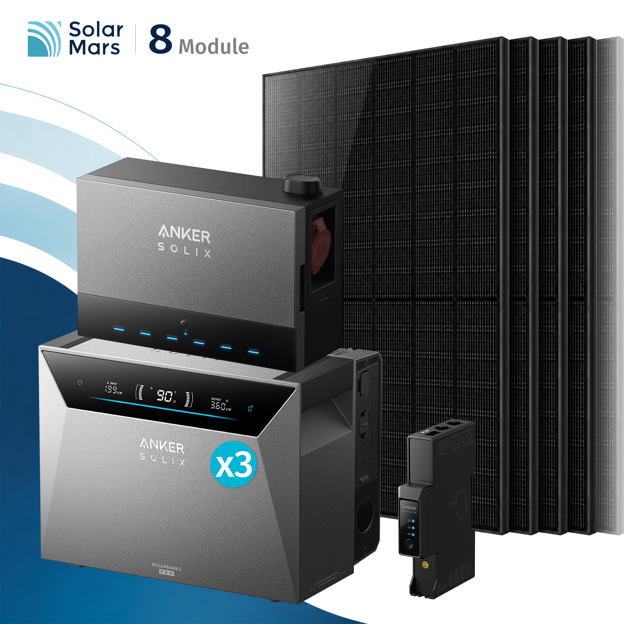 Anker SOLIX Power Dock mit Solarbank 4 E5000 Pro Balkonkraftwerk Speicher mit 500W Solarmodul Set