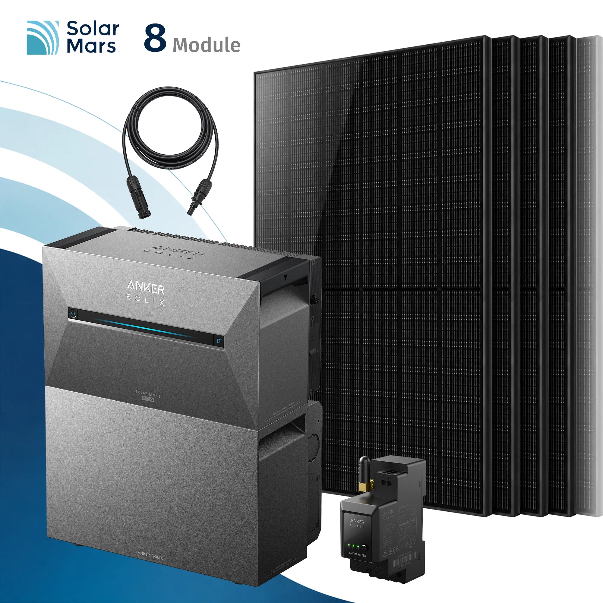 Anker SOLIX Solarbank 3 E2700 Pro Balkonkraftwerk Speicher mit 500Wp Solarmodul und MC4 Solarkabel Set