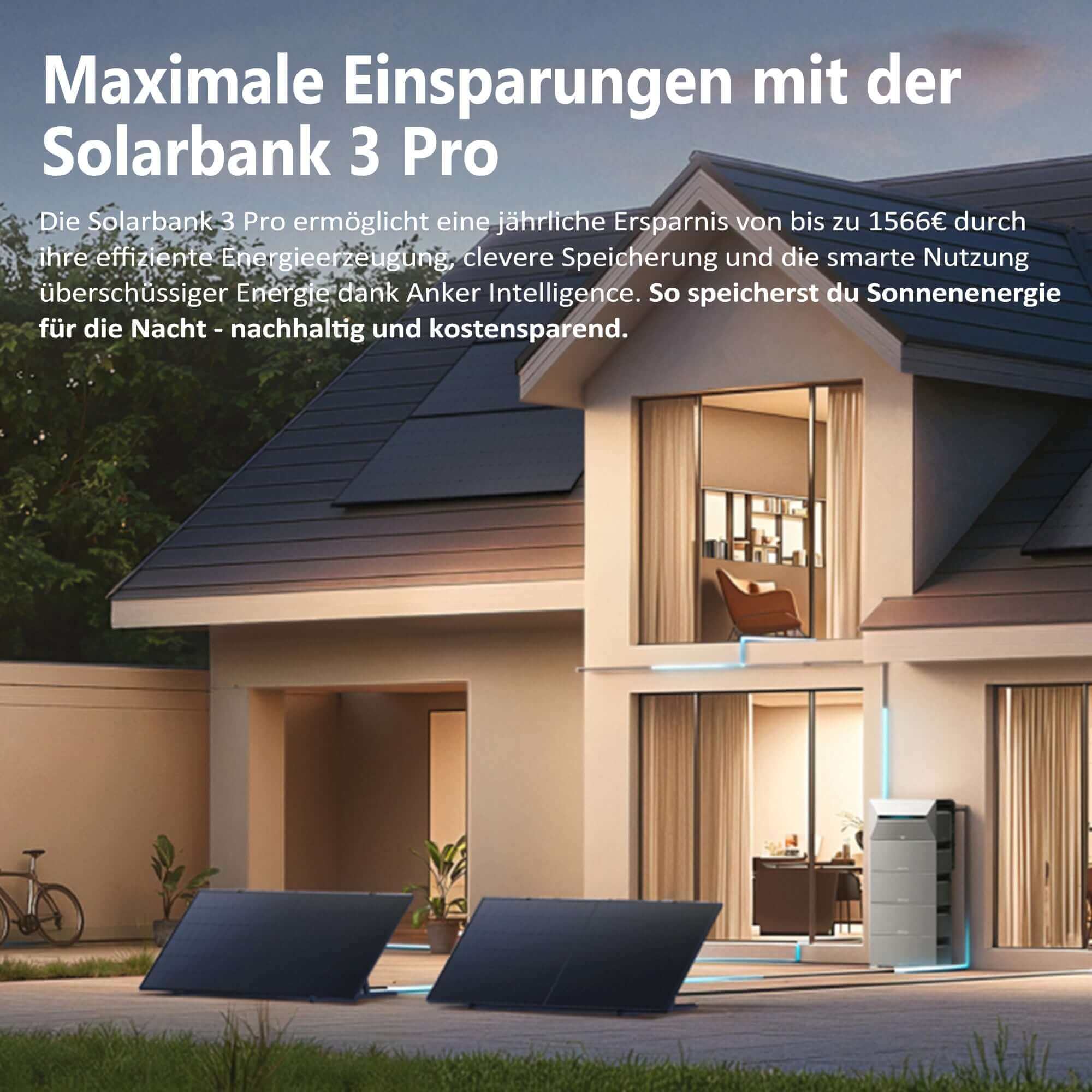 Anker SOLIX Solarbank 3 E2700 Pro Balkonkraftwerk speicher mit 450Wp Solarmodul Basic-Set in Nutzung.