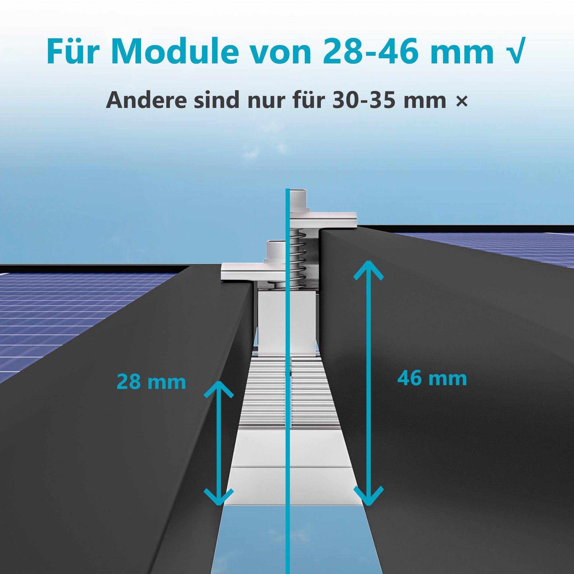 Solarmodul Halterung für den Ziegeldach,für 2 Solarmodule ,0% MwSt.