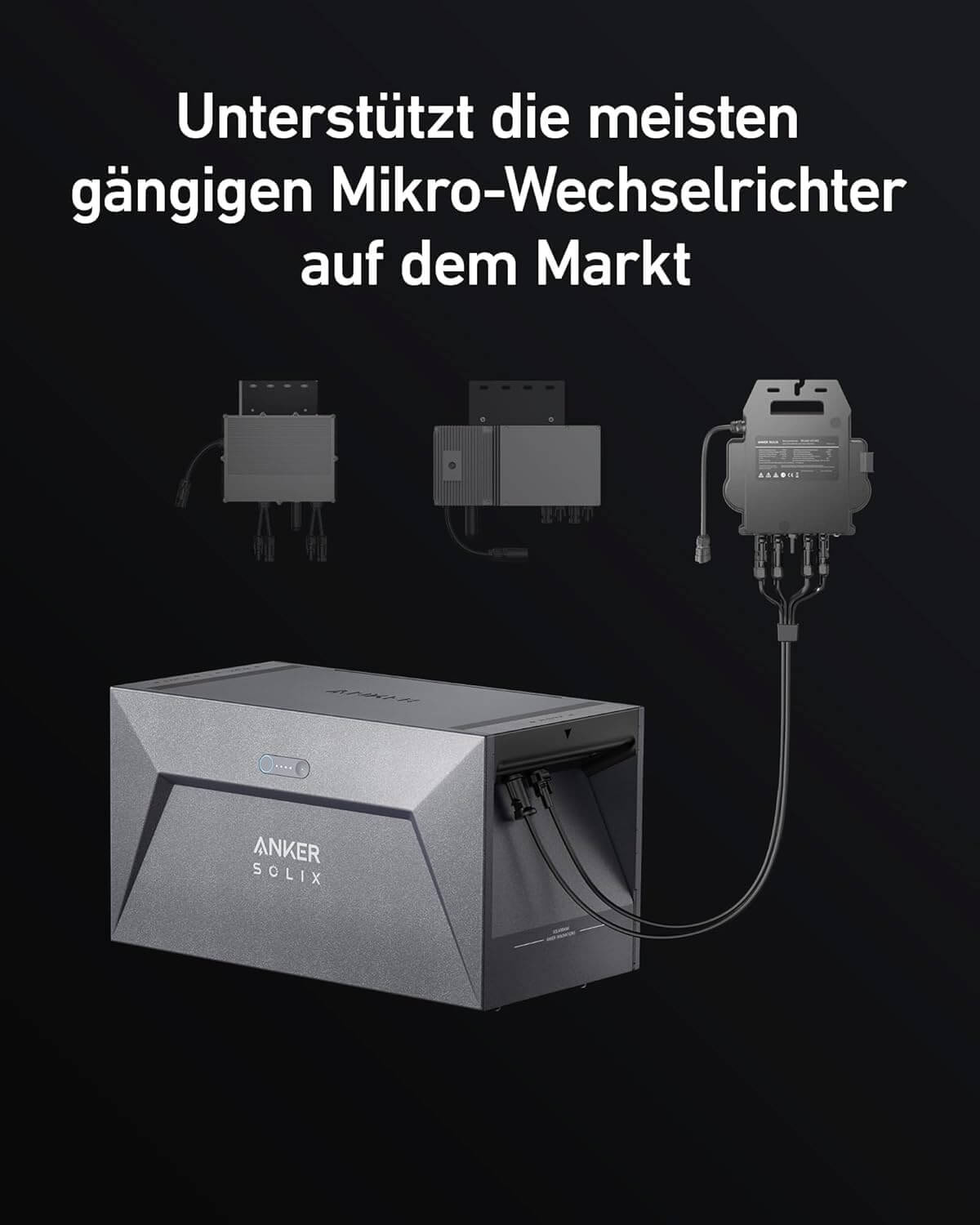 SolarMars Balkonkraftwerk mit Speicher Anker SOLIX Solarbank E1600 800W EZ1 Komplettset mit Mikro-Wechselrichtern