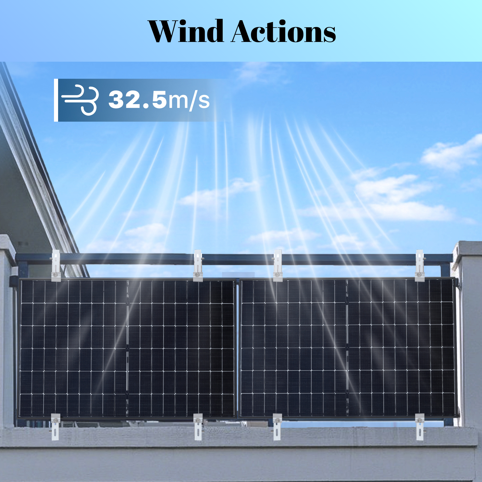 Neu Solarmodul Balkon Halterung für den Flachdach, Garten und Wand, Solarpanel Halterung, 0%MwSt