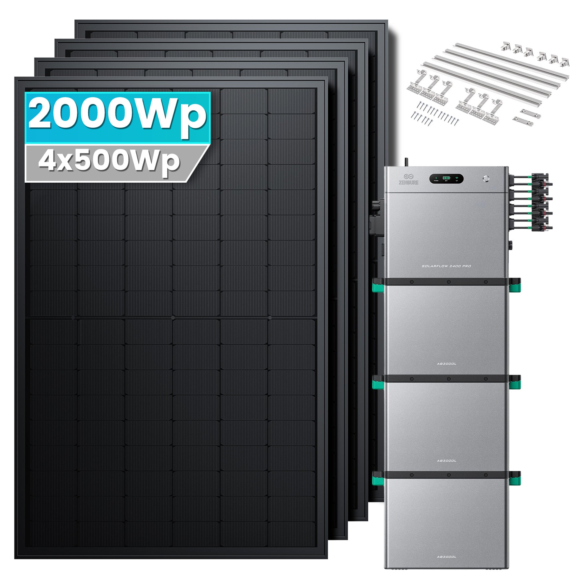 Zendure SolarFlow 2400 Pro Stromspeicher 2,4kWh Komplettsystem