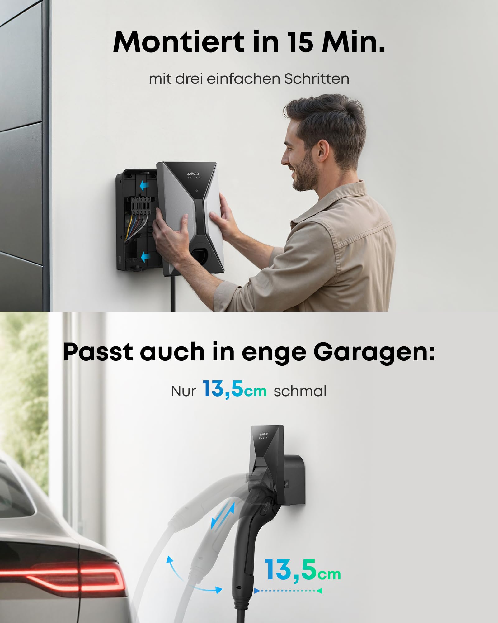 Anker SOLIX V1 Smartes Ladegerät für E-Autos - 7.4kW/11kW/22kW, Steckdosenversion und Kabelversion