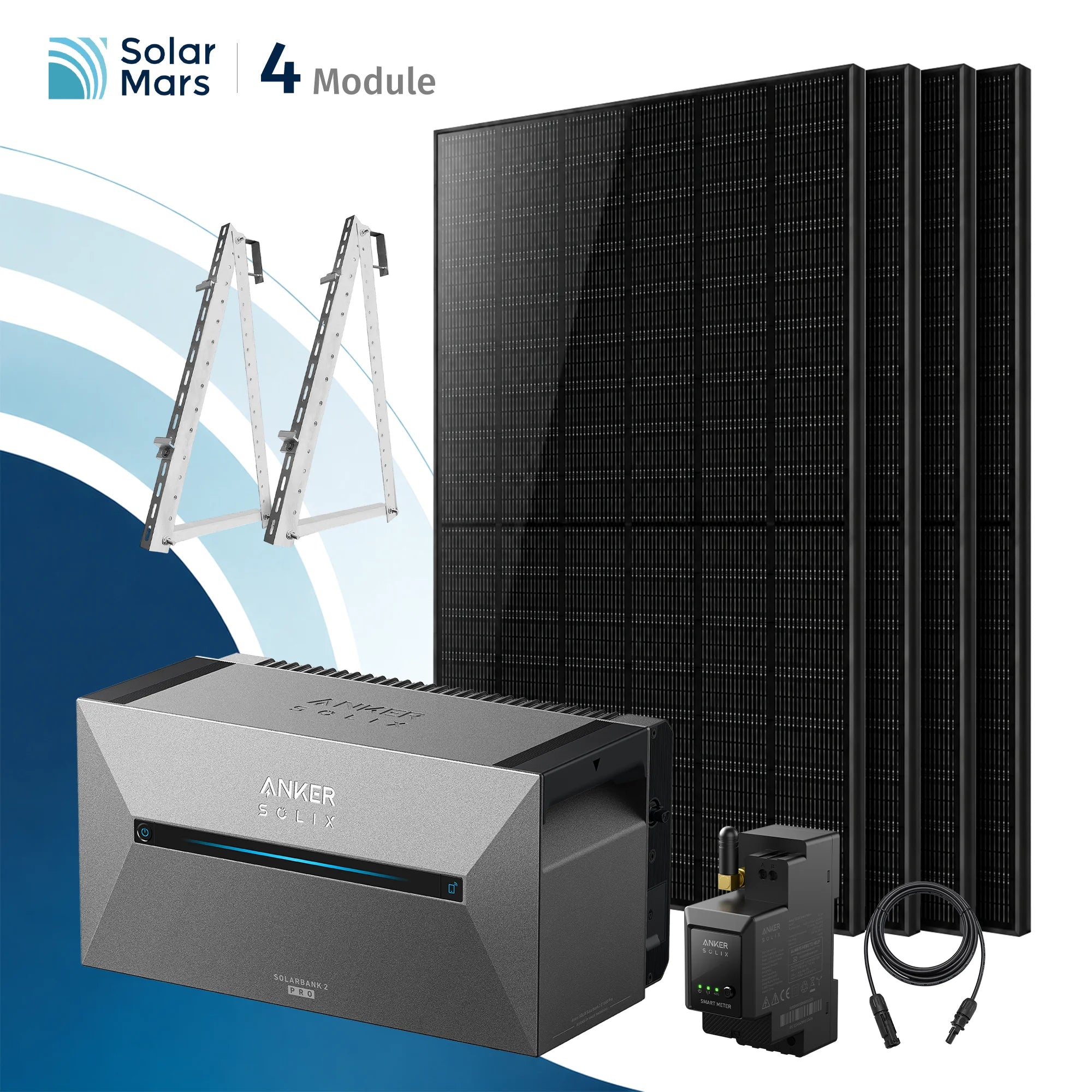 Balkonkraftwerk 2000 Watt mit Speicher Anker SOLIX Solarbank 2 E1600 Pro Komplettsystem Balkon Halterung Set
