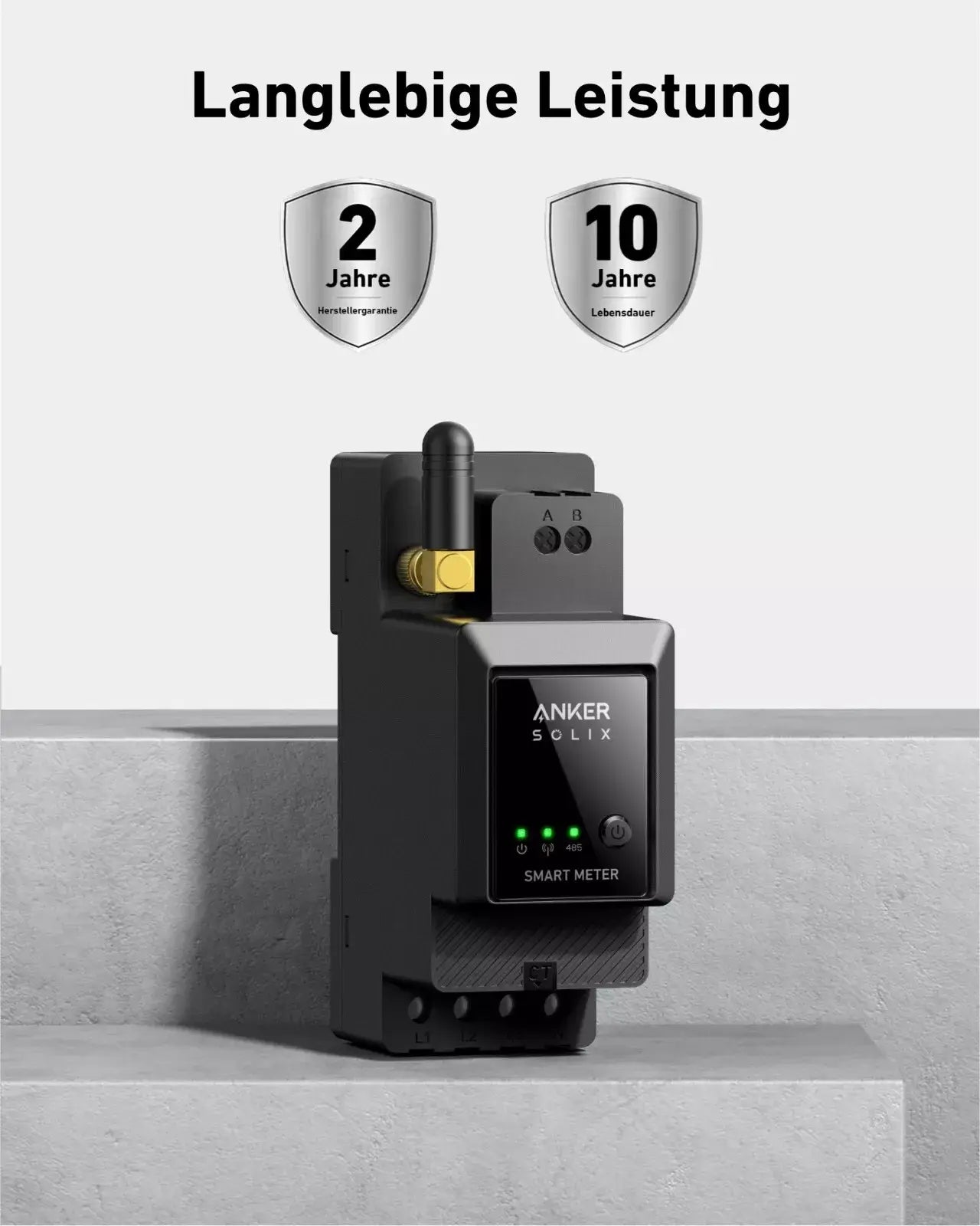 Anker SOLlX Smart Meter | 3 Phasen Smarter Zähler für Anker Solarbank 2/3 Pro PLUS mit Anzeige für Leistung und Lebensdauer