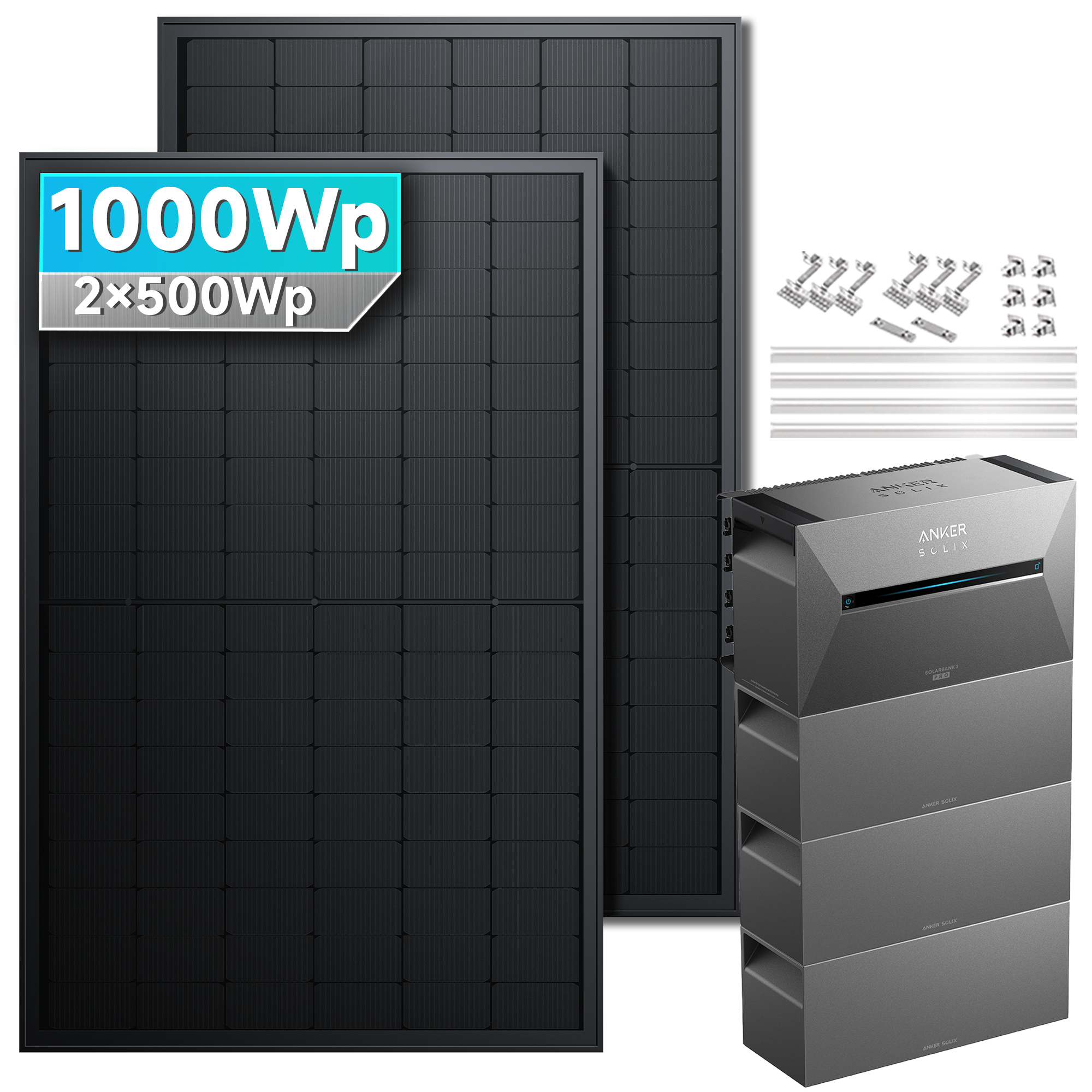 Anker SOLIX Solarbank 3 E2700 Pro Balkonkraftwerk Speicher mit 500Wp Solarmodul Basic-Set