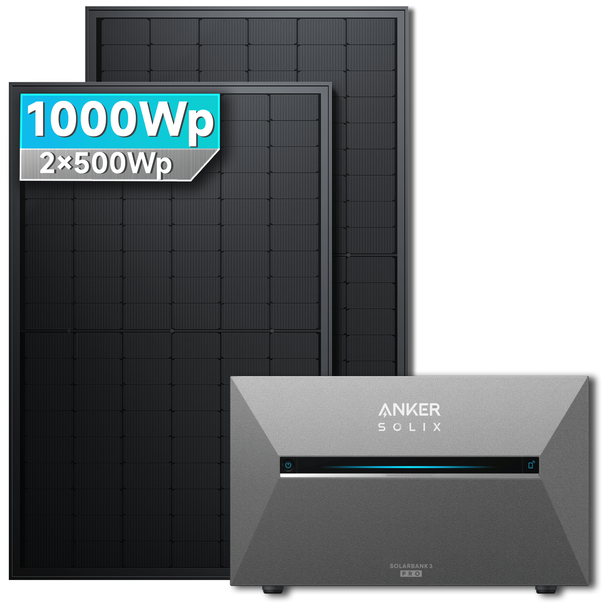 Anker SOLIX Solarbank 3 E2700 Pro Balkonkraftwerk Speicher mit 500W Solarmodul Basic Set