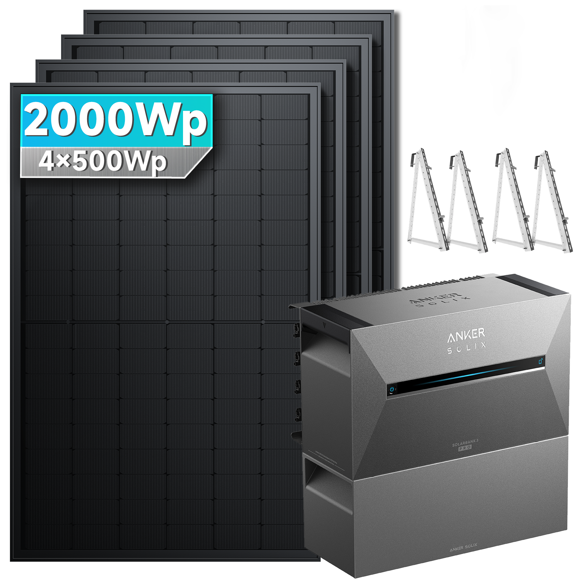 Anker SOLIX Solarbank 3 E2700 Pro Balkonkraftwerk Speicher mit 500Wp Solarmodul Basic-Set
