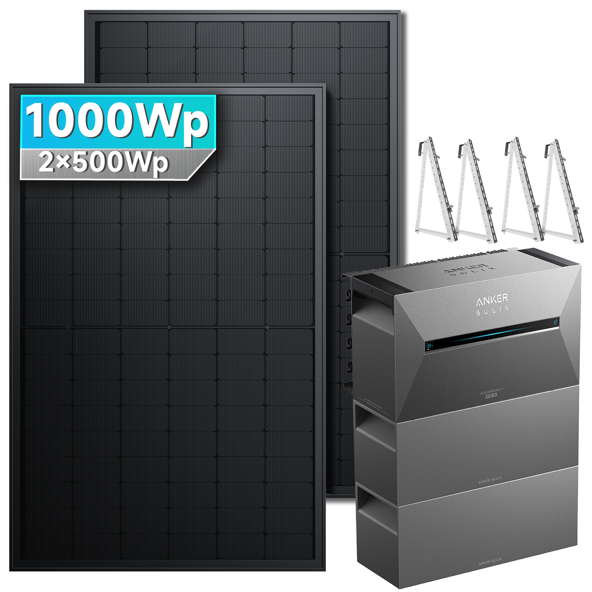 Anker SOLIX Solarbank 3 E2700 Pro Balkonkraftwerk Speicher mit 500Wp Solarmodul Basic-Set