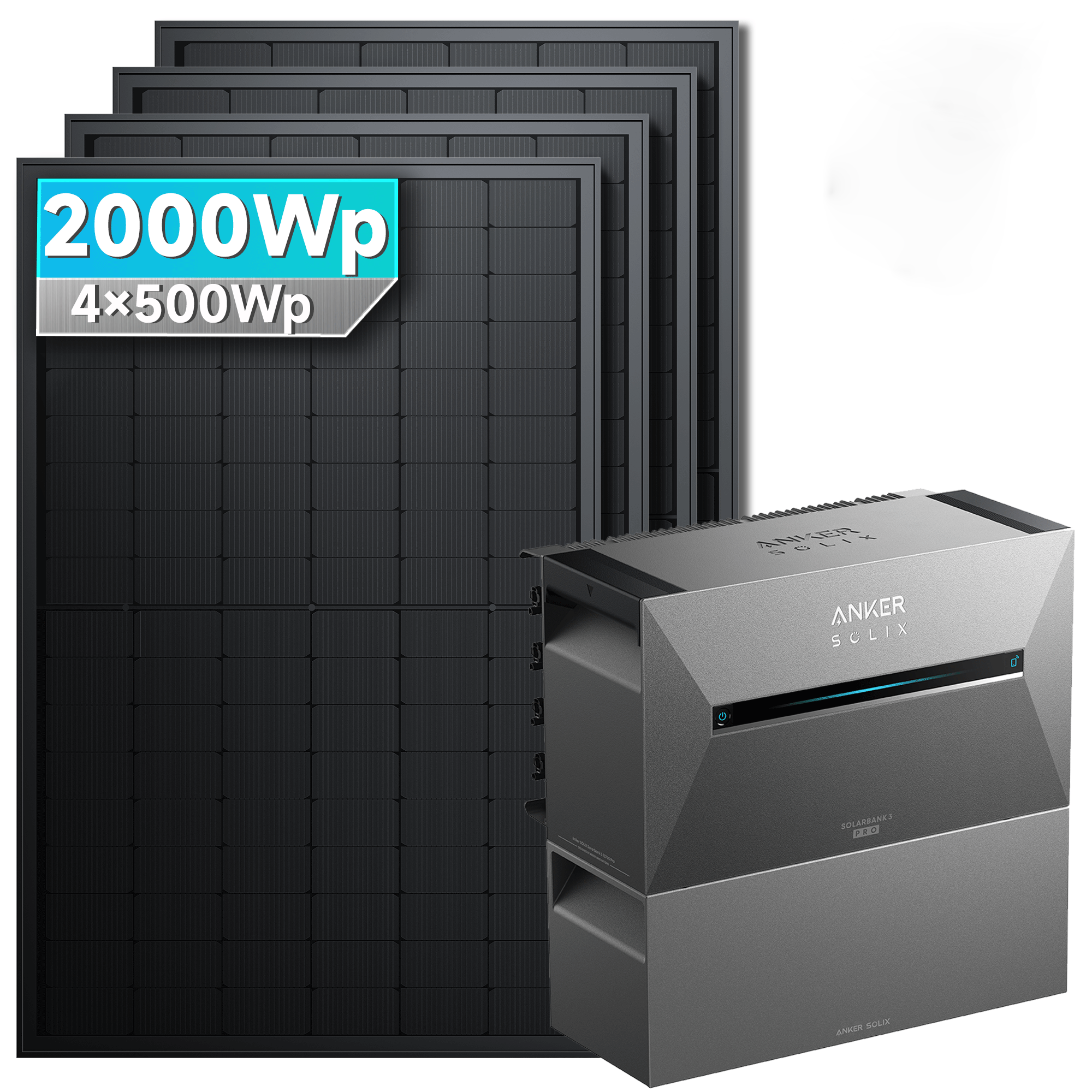 Anker SOLIX Solarbank 3 E2700 Pro Balkonkraftwerk Speicher mit 500W Solarmodul Basic Set