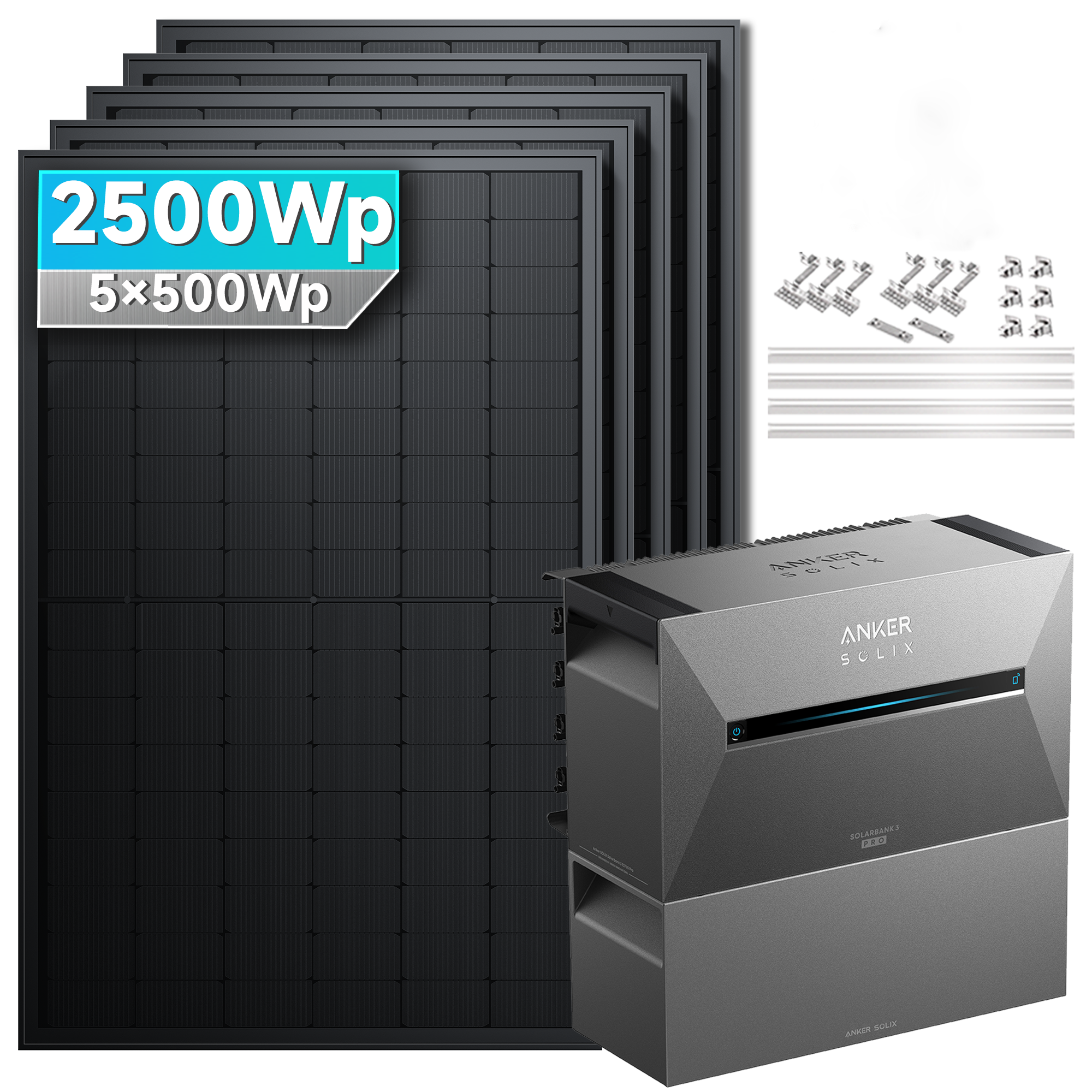 Anker SOLIX Solarbank 3 E2700 Pro Balkonkraftwerk Speicher mit 500Wp Solarmodul Basic-Set