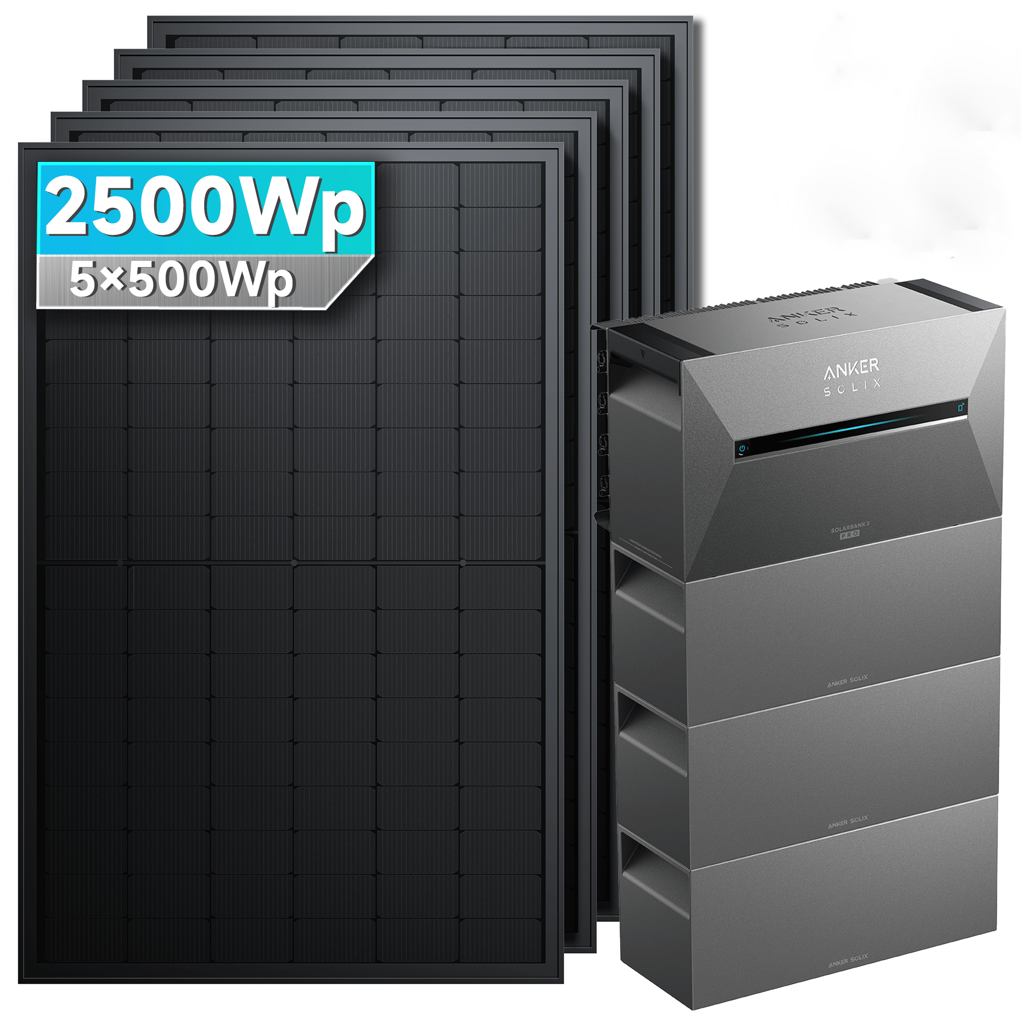 Anker SOLIX Solarbank 3 E2700 Pro Balkonkraftwerk Speicher mit 500W Solarmodul Basic Set