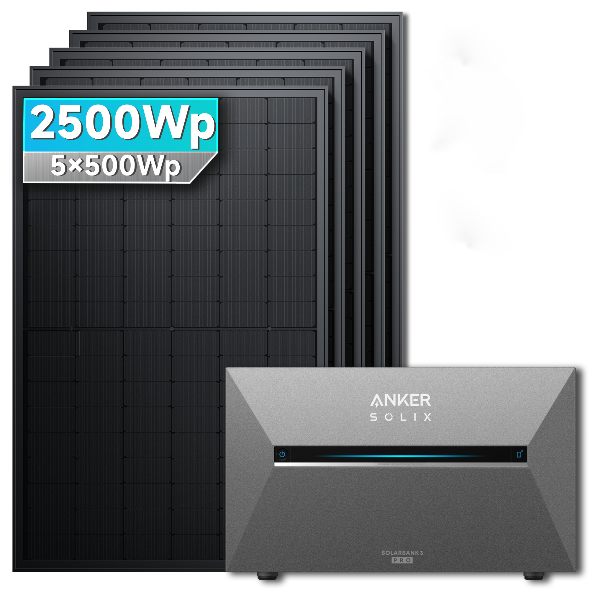 Anker SOLIX Solarbank 3 E2700 Pro Balkonkraftwerk Speicher mit 500Wp Solarmodul Basic-Set