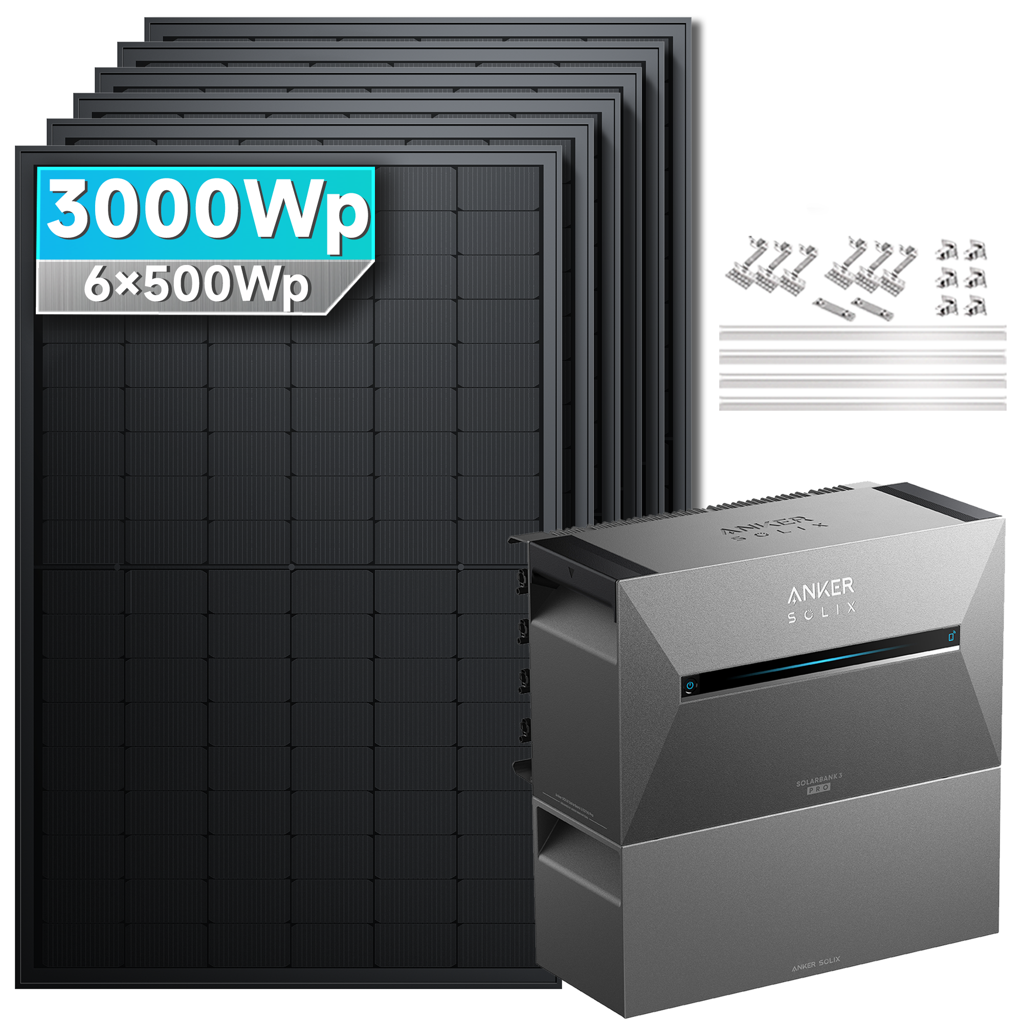 Anker SOLIX Solarbank 3 E2700 Pro Balkonkraftwerk Speicher mit 500Wp Solarmodul Basic-Set