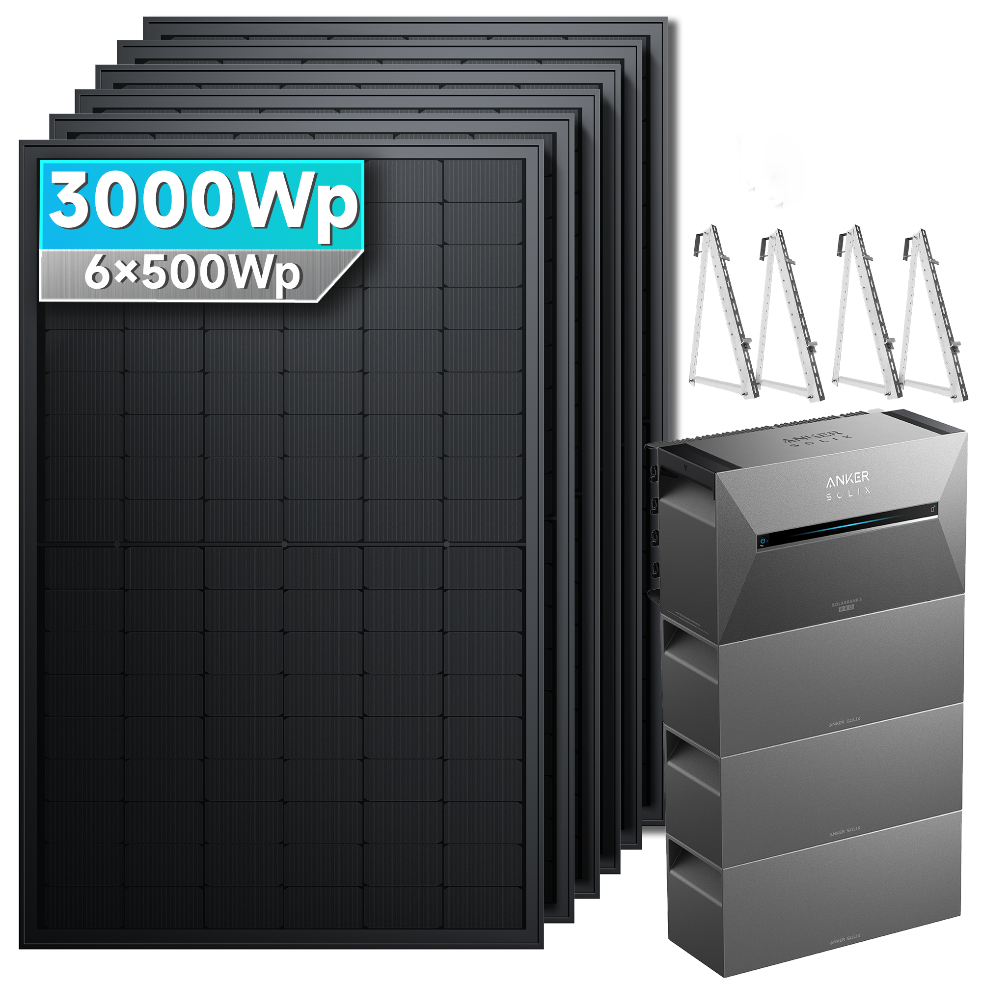 Anker SOLIX Solarbank 3 E2700 Pro Balkonkraftwerk Speicher mit 500Wp Solarmodul Basic-Set