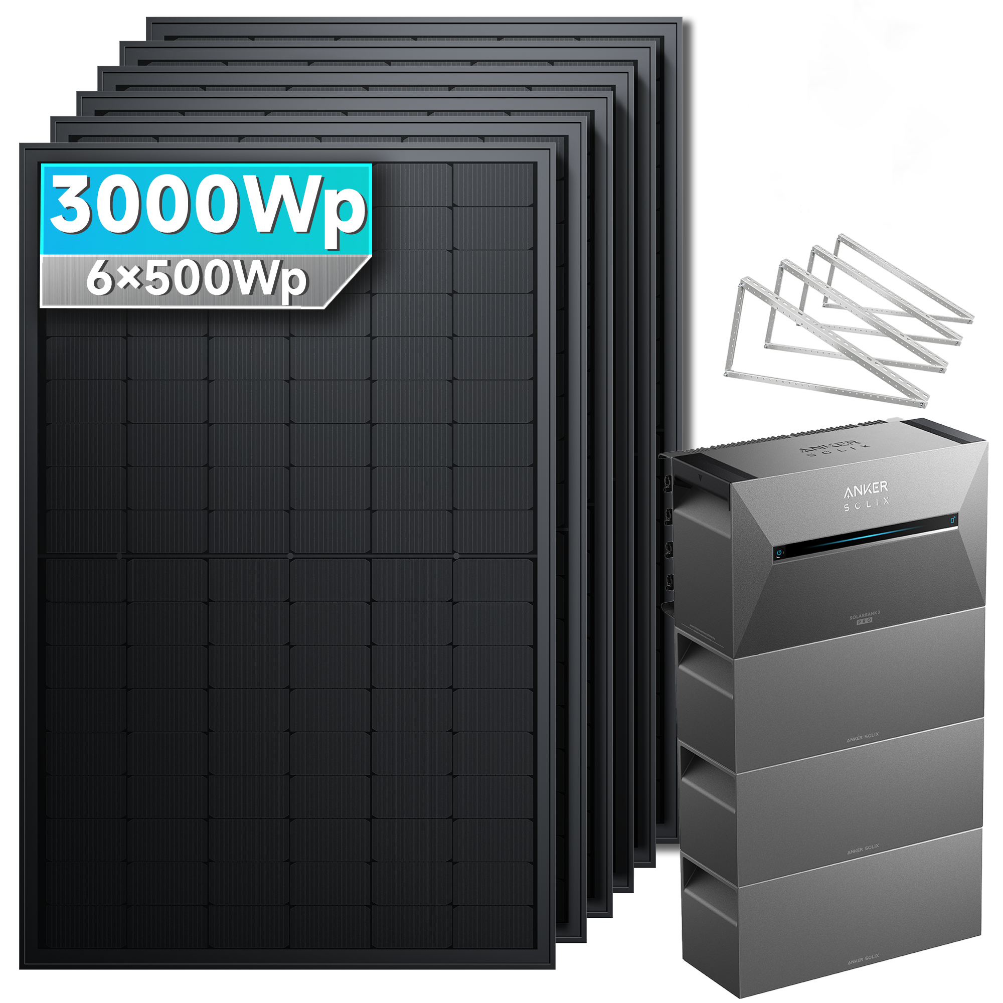 Anker SOLIX Solarbank 3 E2700 Pro Balkonkraftwerk Speicher mit 500Wp Solarmodul Basic-Set