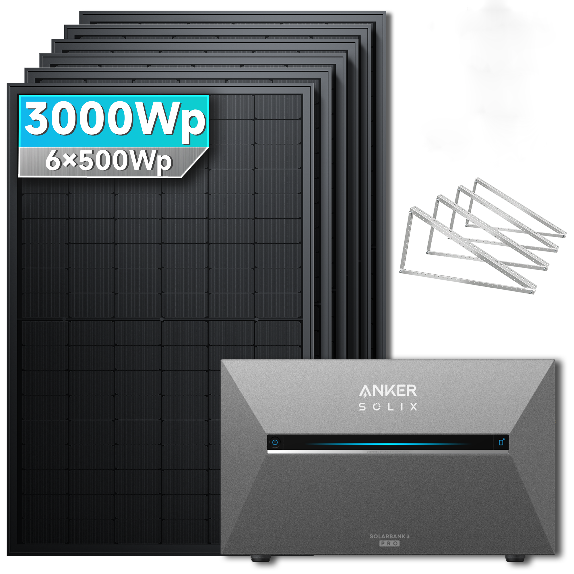 Anker SOLIX Solarbank 3 E2700 Pro Balkonkraftwerk Speicher mit 500Wp Solarmodul Basic-Set