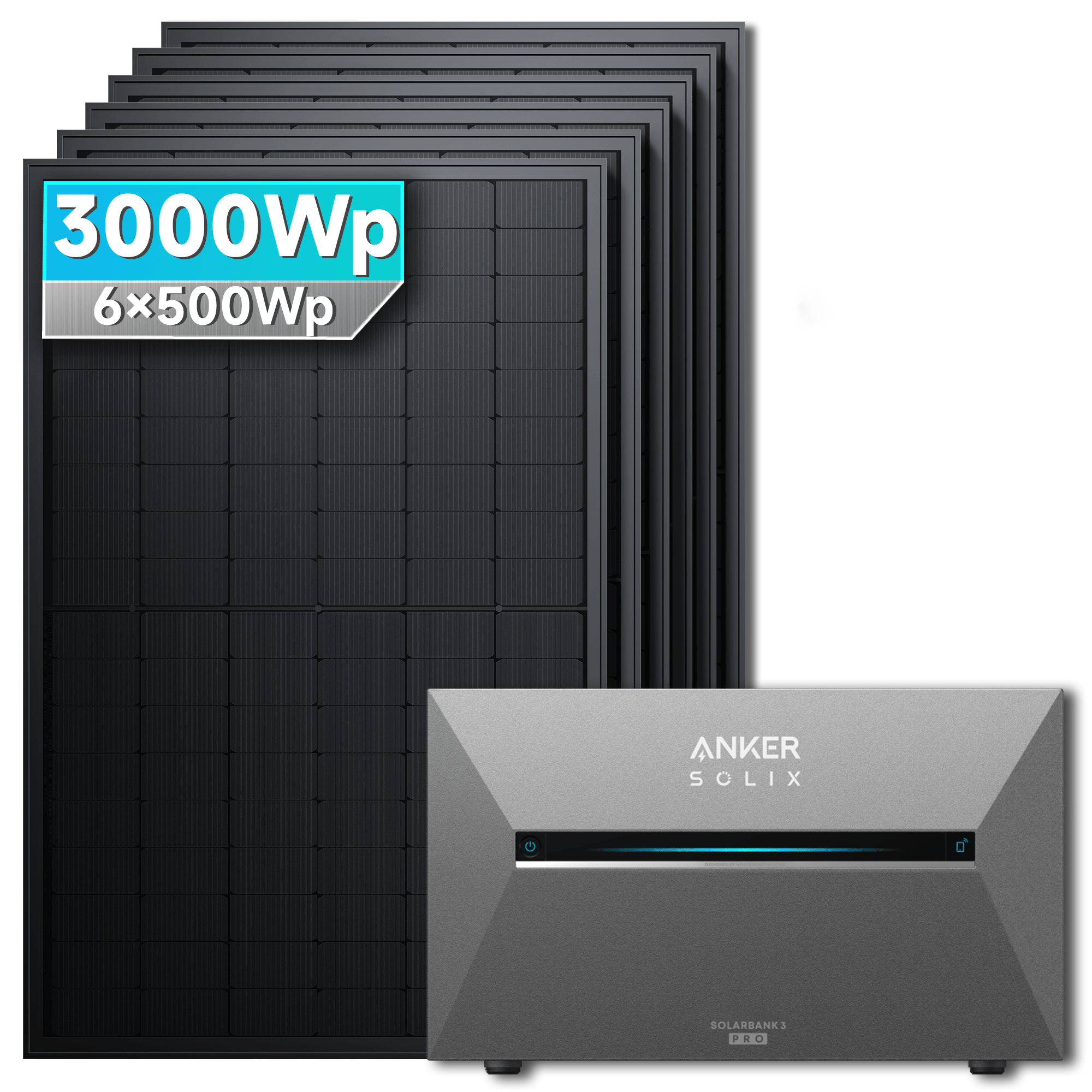 Anker SOLIX Solarbank 3 E2700 Pro Balkonkraftwerk Speicher mit 500W Solarmodul Basic Set