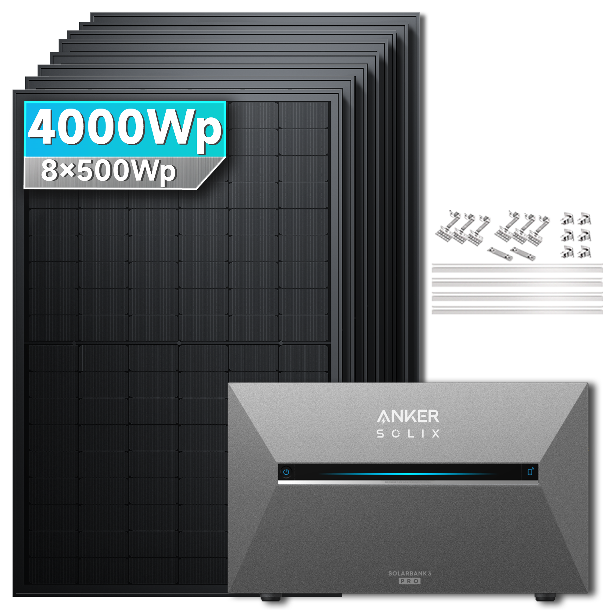 Anker SOLIX Solarbank 3 E2700 Pro Balkonkraftwerk Speicher mit 500Wp Solarmodul Basic-Set