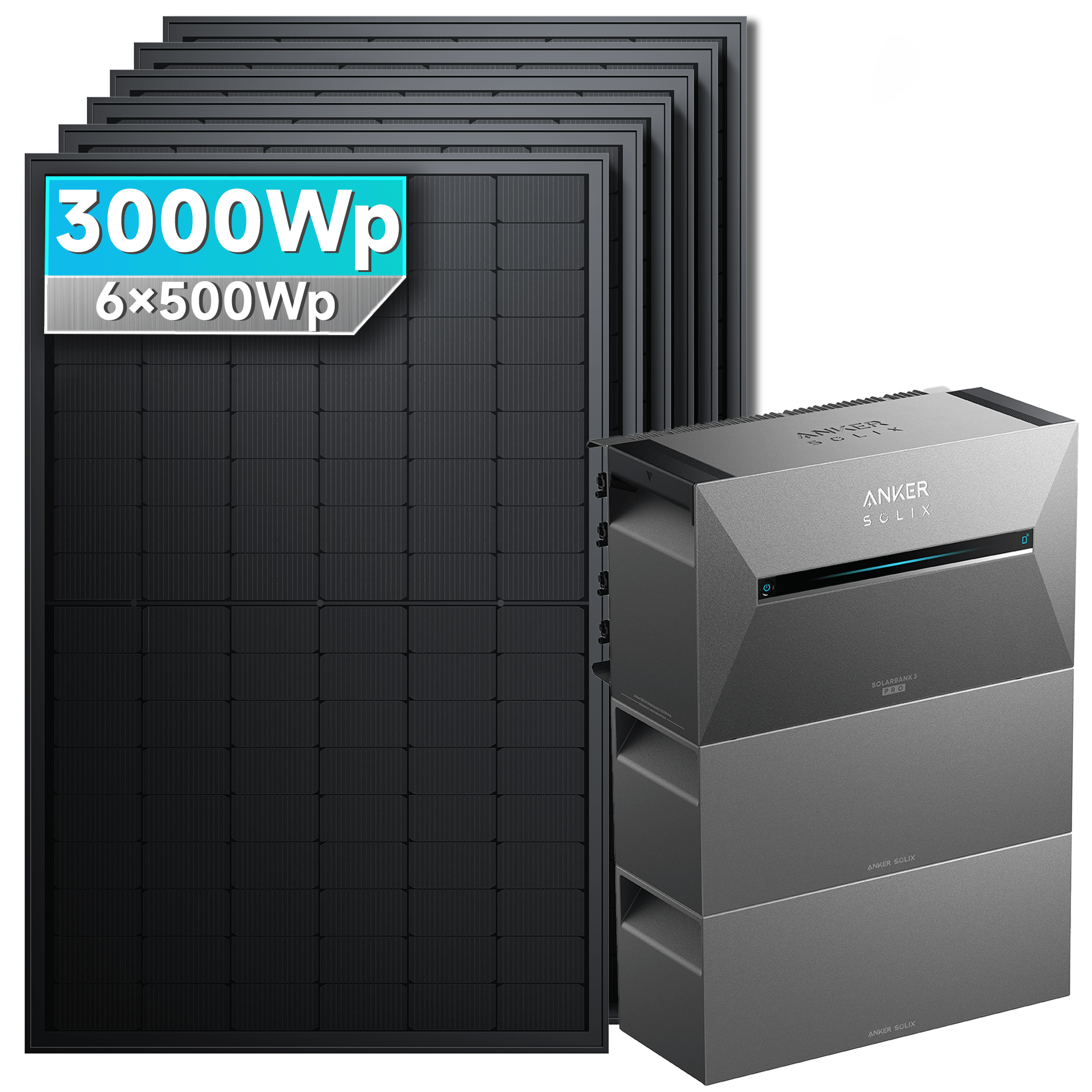 Anker SOLIX Solarbank 3 E2700 Pro Balkonkraftwerk Speicher mit 500Wp Solarmodul Basic-Set