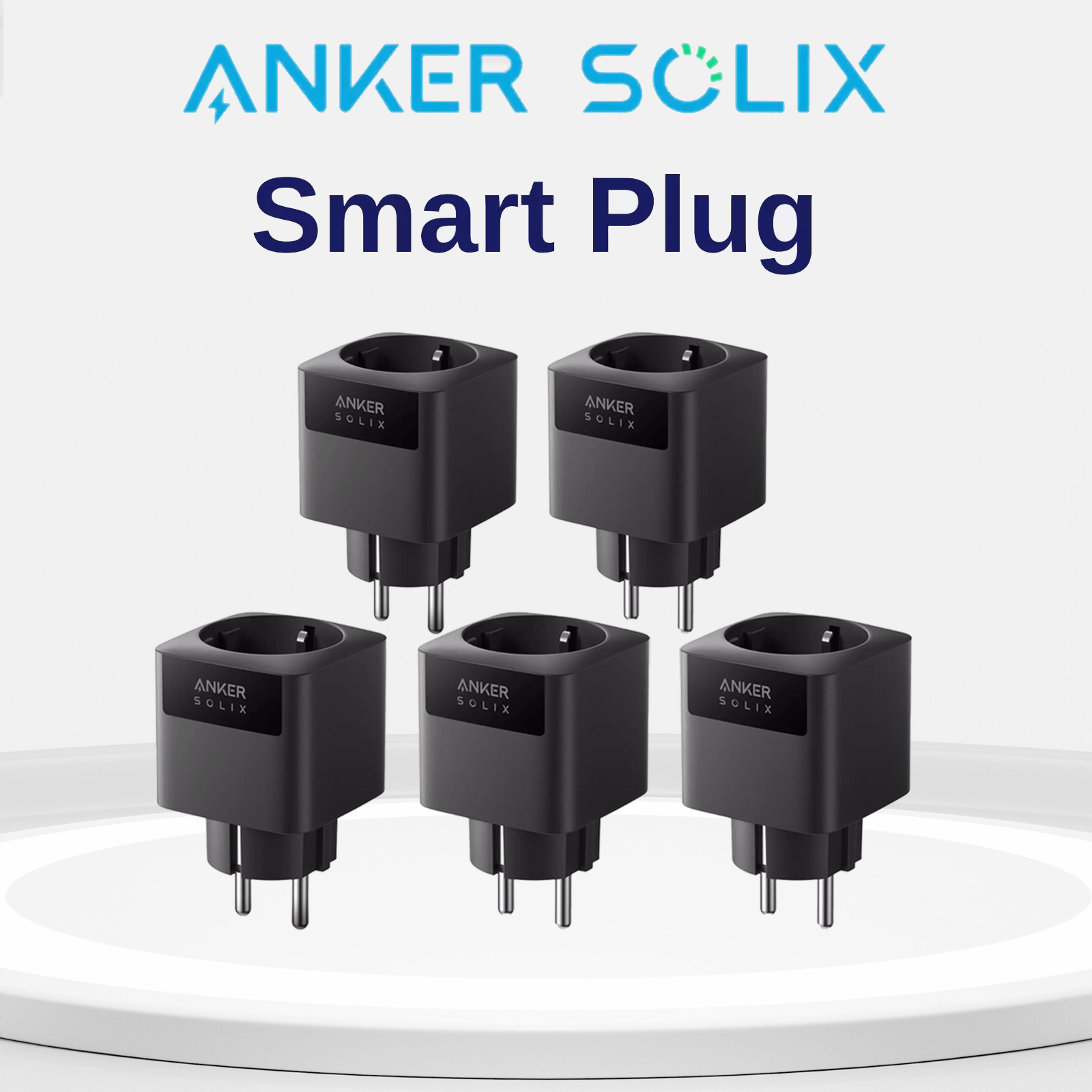 Anker SOLIX Smart Plug*5, WLAN-Steckdose App Fernbedienung für Anker PRO / Plus im Set von fünf.