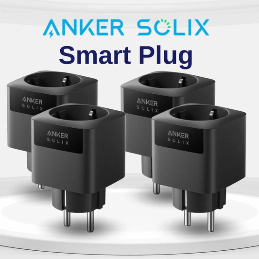 Anker SOLIX Smart Plug*4, WLAN-Steckdose App Fernbedienung für Anker PRO / Plus, vier schwarze Smart Plugs