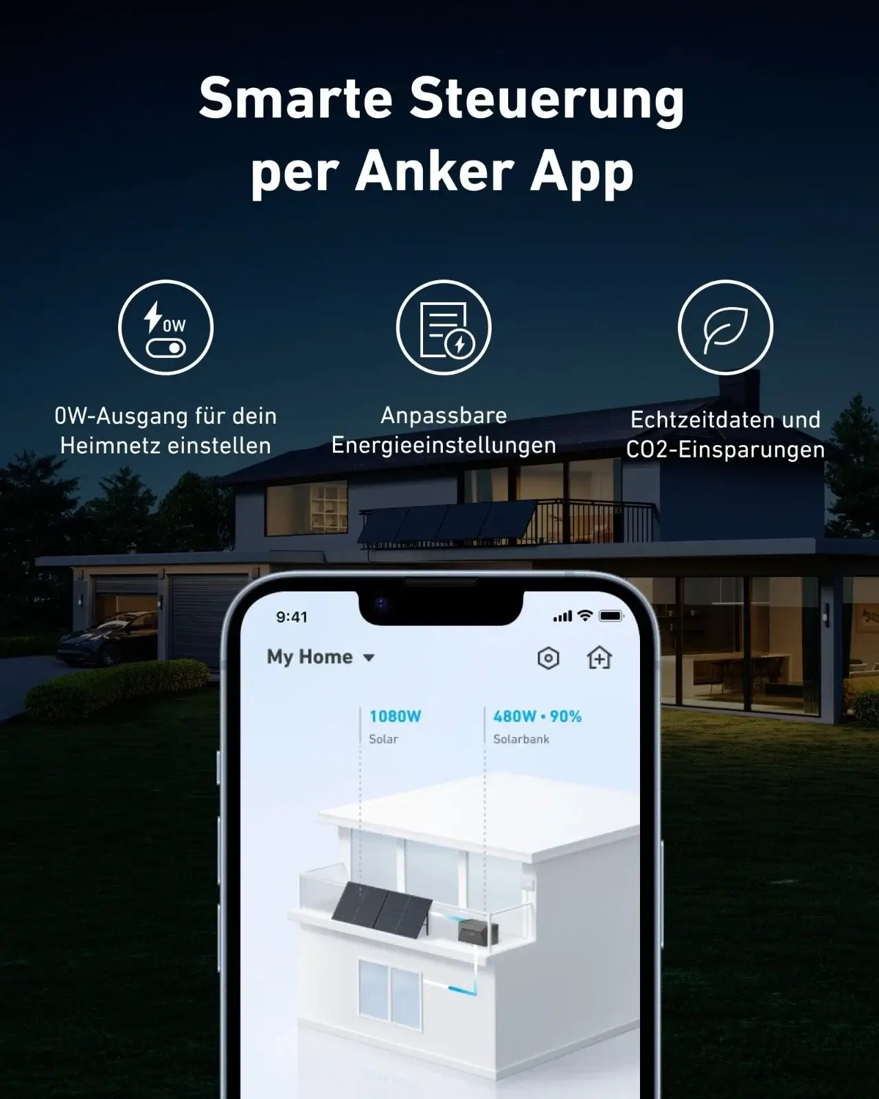 Smarte Steuerung per Anker App für ANKER SOLIX Solarbank E1600 Gen2 mit integr. 0W Schalter &integr. Heizung 1600Wh.