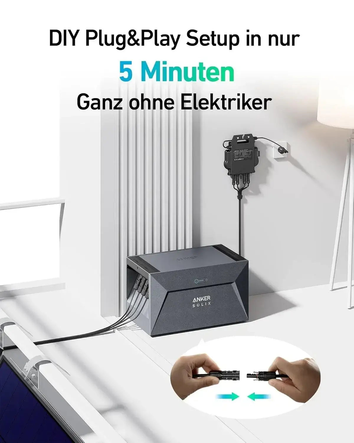 DIY Plug&Play Setup für ANKER SOLIX Solarbank E1600 Gen2 mit integr. 0W Schalter &integr. Heizung 1600Wh in 5 Minuten.
