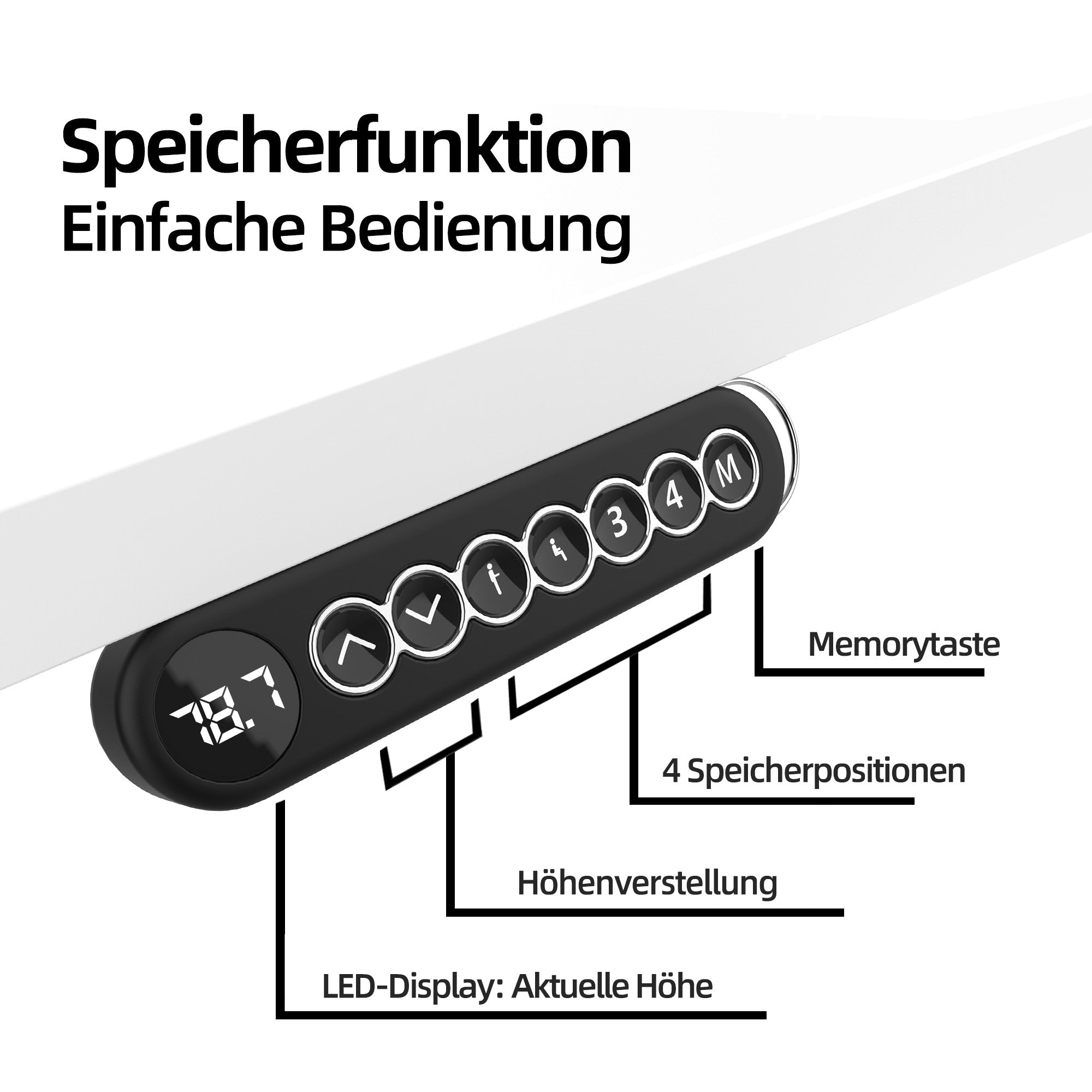 Ergofino höhenverstellbares Tischgestell DT20L Speicherfunktion mit 4 Positionen