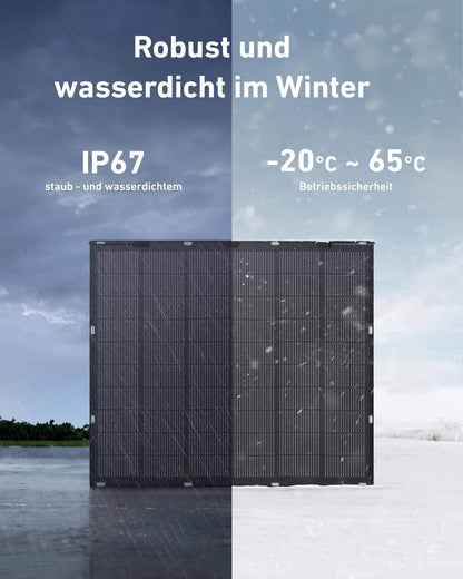 Flexibles Solarmodul 450W mit Anker Solix Solarbank 2 E1600 AC  Speicher 1600wh