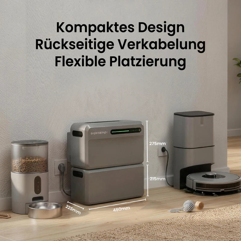 Sigenergy SigenMate 2700 Ultra Speicher mit kompakt und flexiblem Design und Rückseitiger Verkabelung.