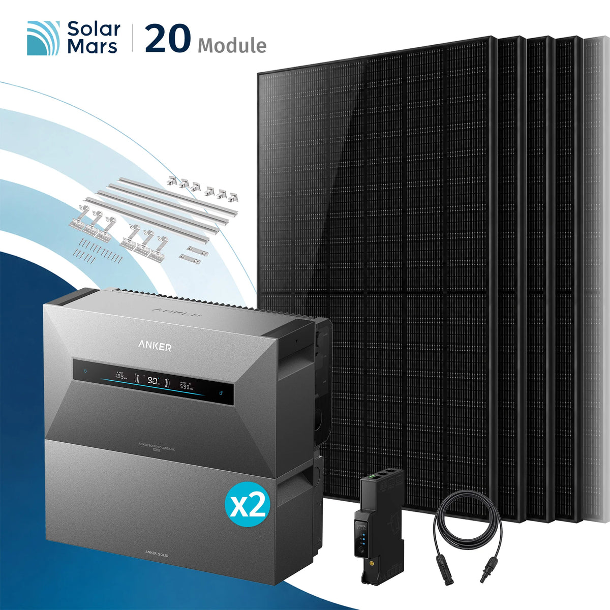 Anker SOLIX Solarbank Max Balkonkraftwerk mit Speicher 500W Solarmodul Set